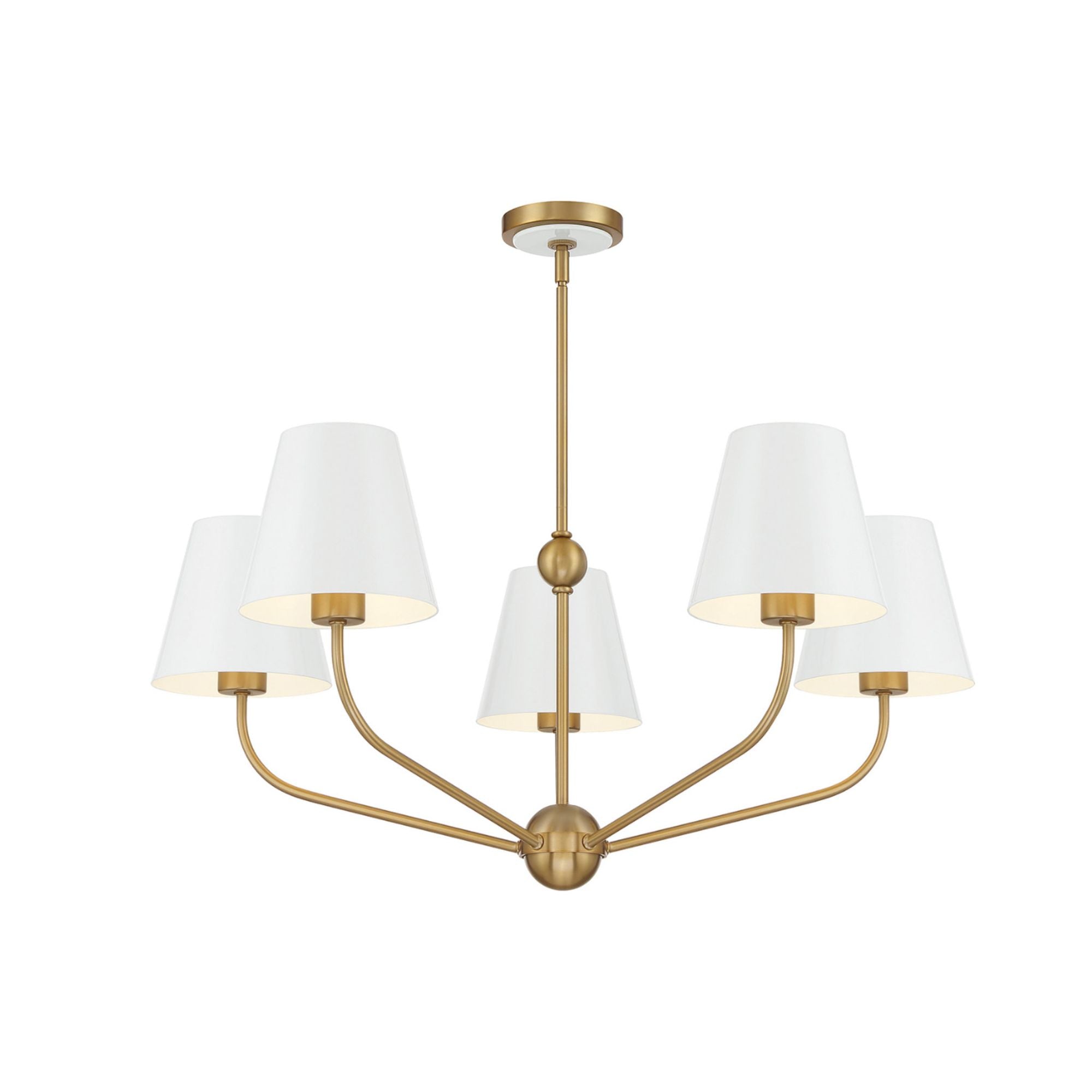 Xavier 28'' Vibrant Gold + White Chandelier White 28"W x 12.5"H x 28"D