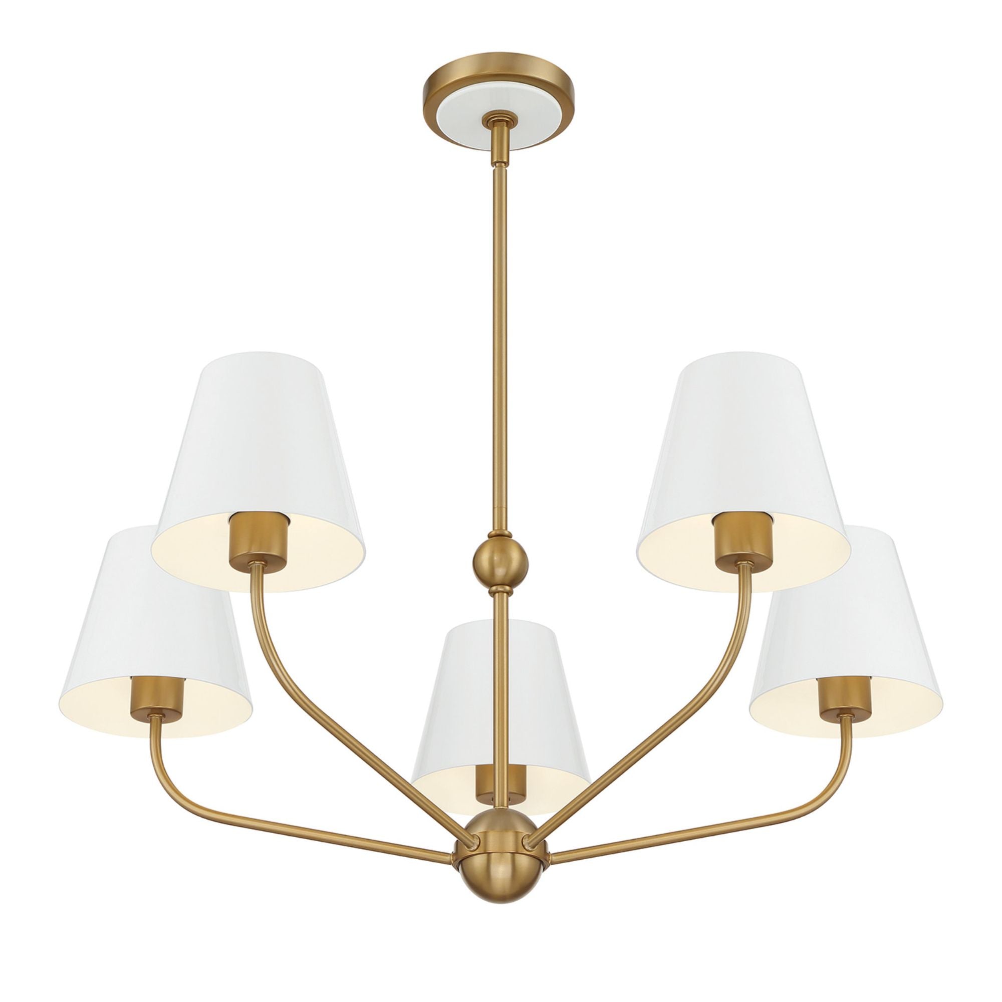 Xavier 28'' Vibrant Gold + White Chandelier White 28"W x 12.5"H x 28"D