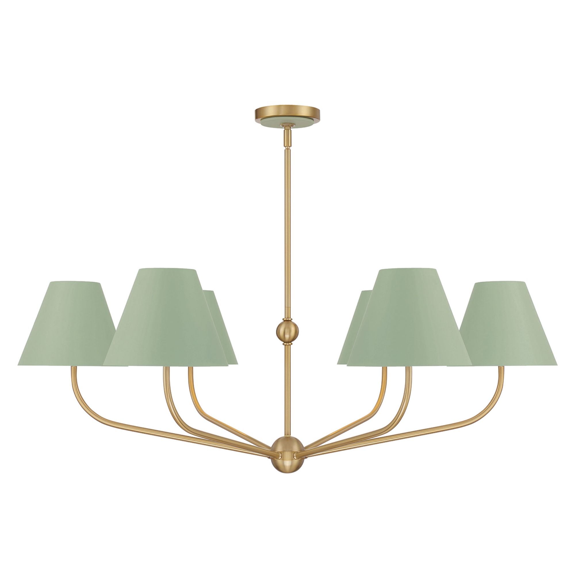 Xavier 40'' Vibrant Gold + Green Chandelier Green 40"W x 14.25"H x 40"D