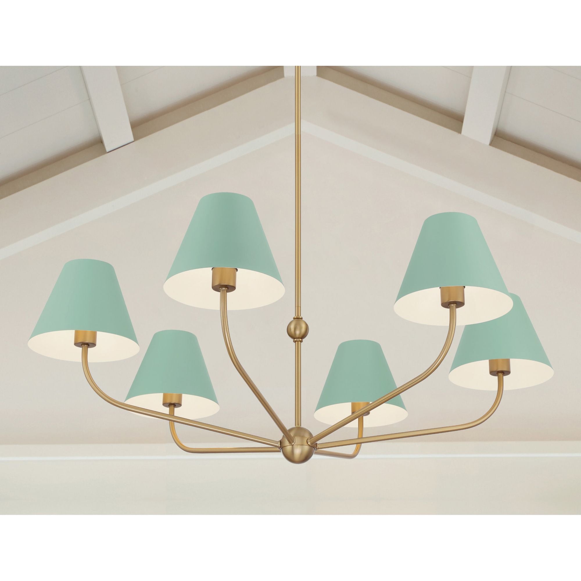 Xavier 40'' Vibrant Gold + Green Chandelier Green 40"W x 14.25"H x 40"D