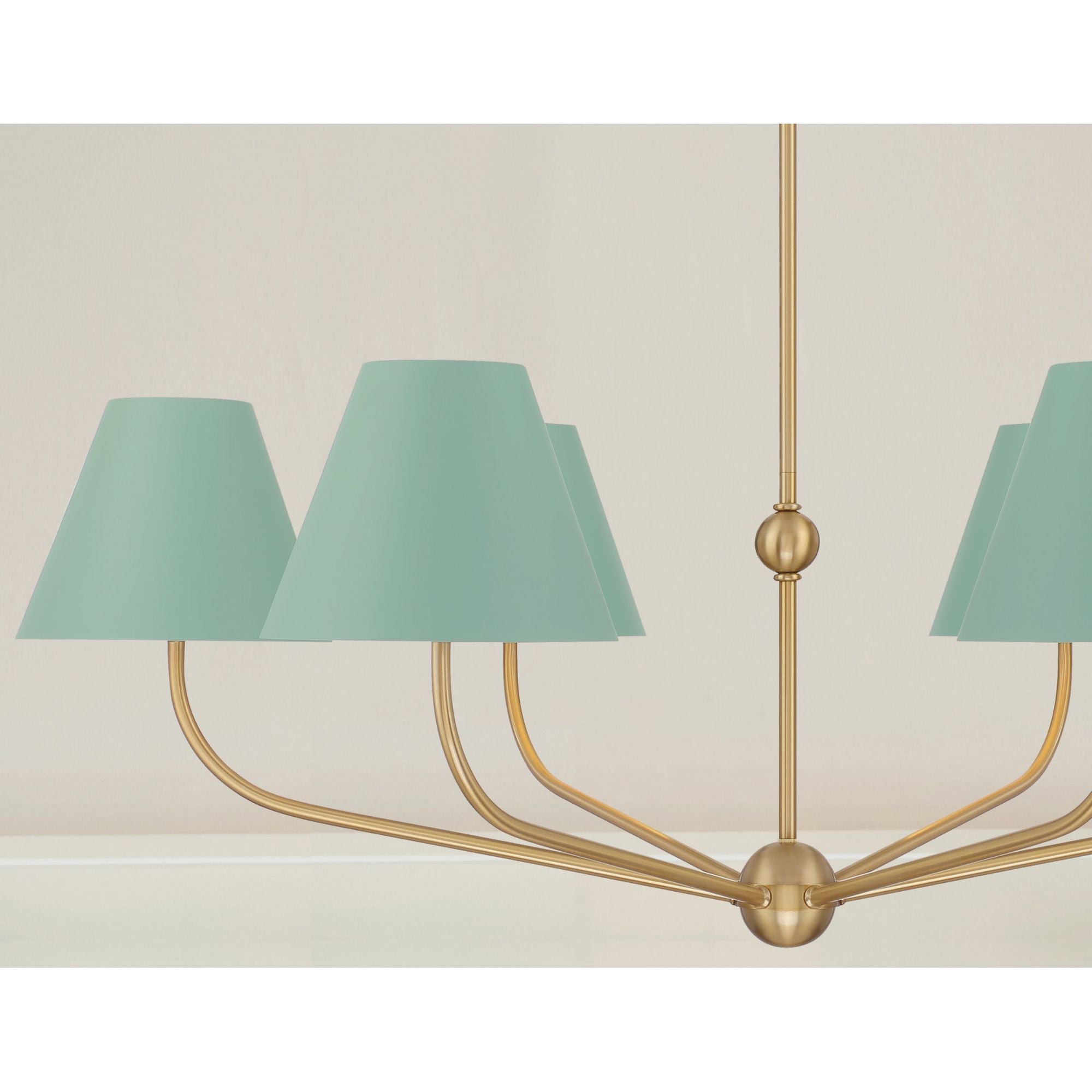 Xavier 40'' Vibrant Gold + Green Chandelier Green 40"W x 14.25"H x 40"D