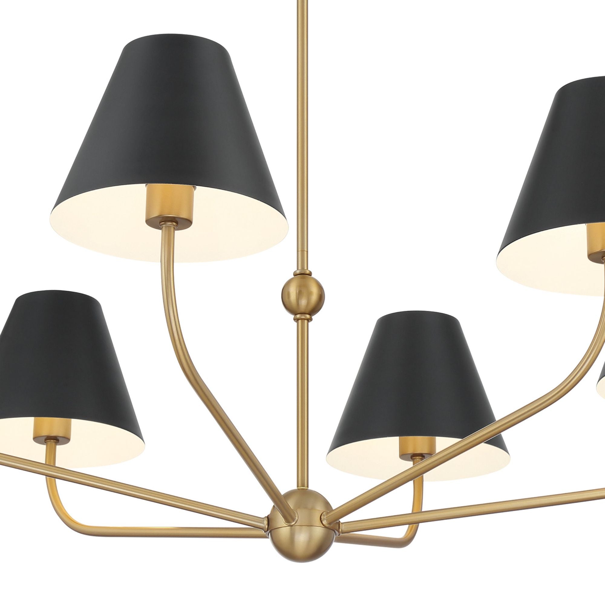 Xavier 40'' Vibrant Gold + Black Chandelier Black 40"W x 14.25"H x 40"D