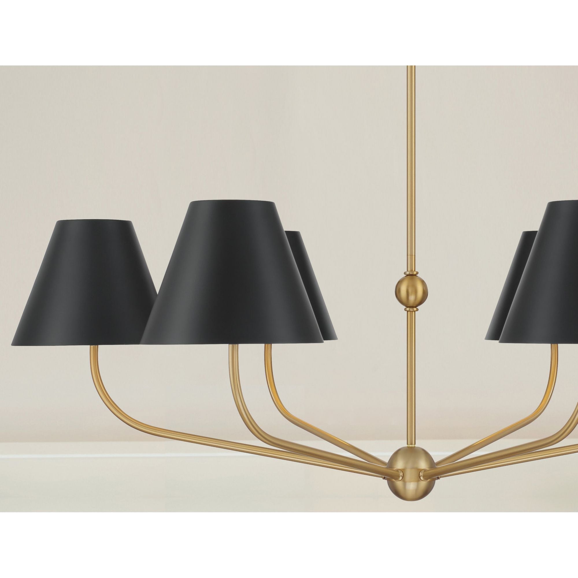 Xavier 40'' Vibrant Gold + Black Chandelier Black 40"W x 14.25"H x 40"D