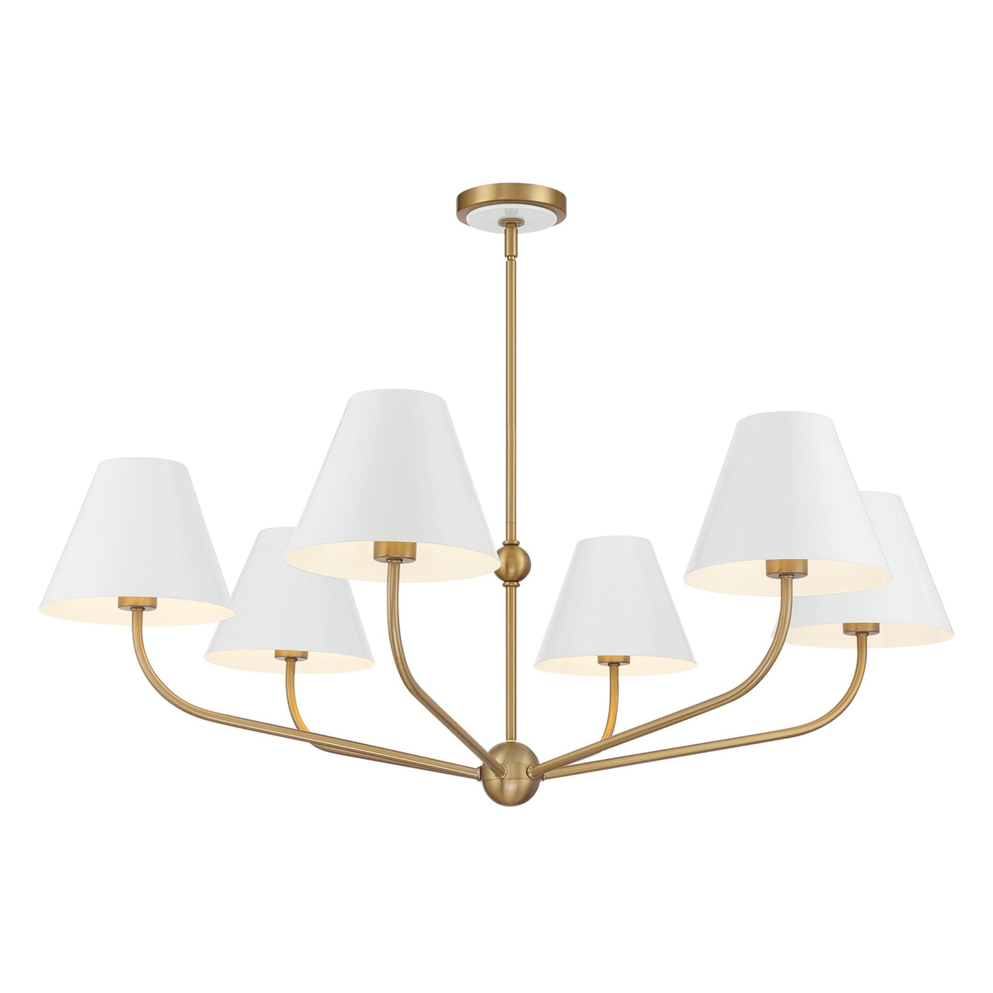 Xavier 40'' Vibrant Gold + White Chandelier White 40"W x 14.25"H x 40"D