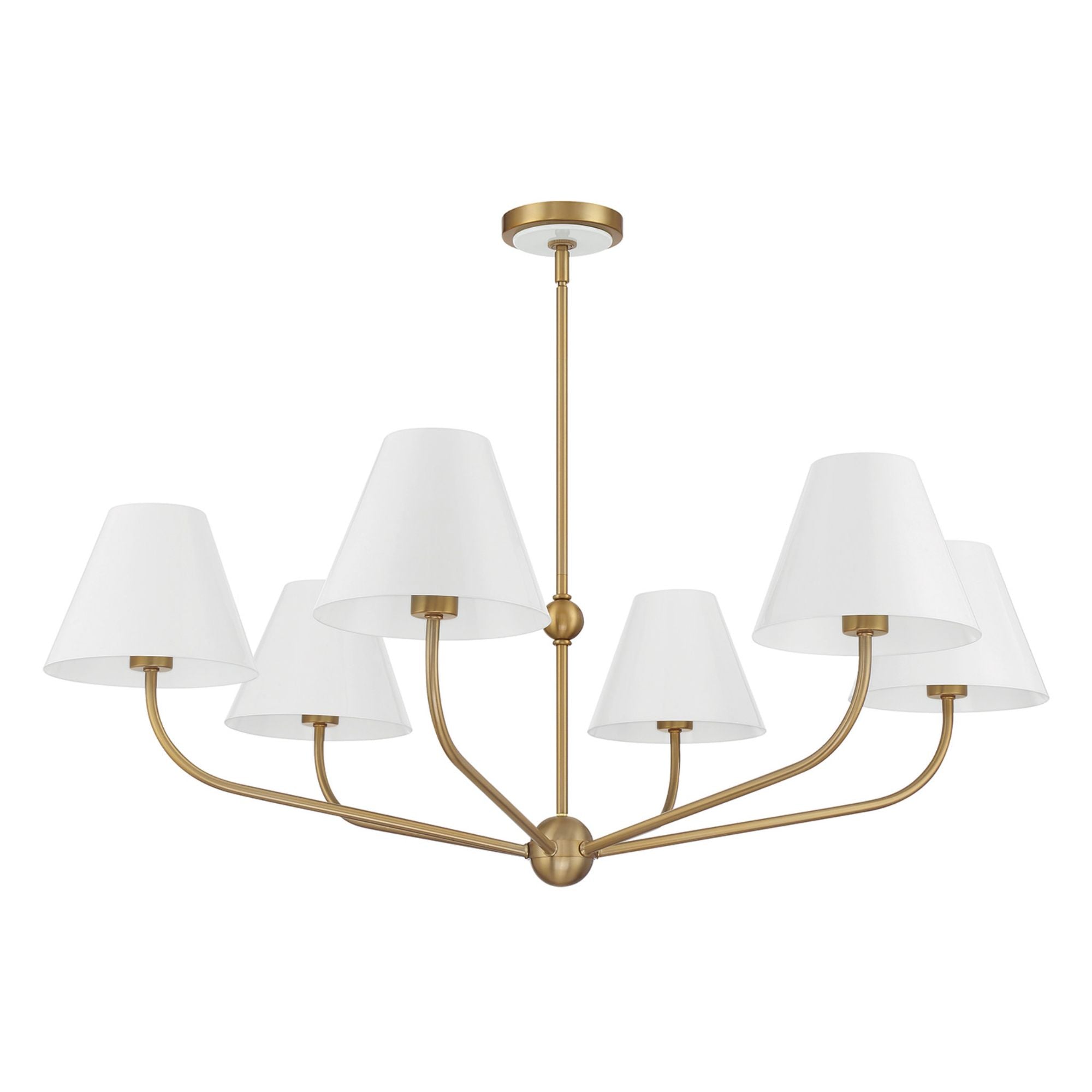 Xavier 40'' Vibrant Gold + White Chandelier White 40"W x 14.25"H x 40"D