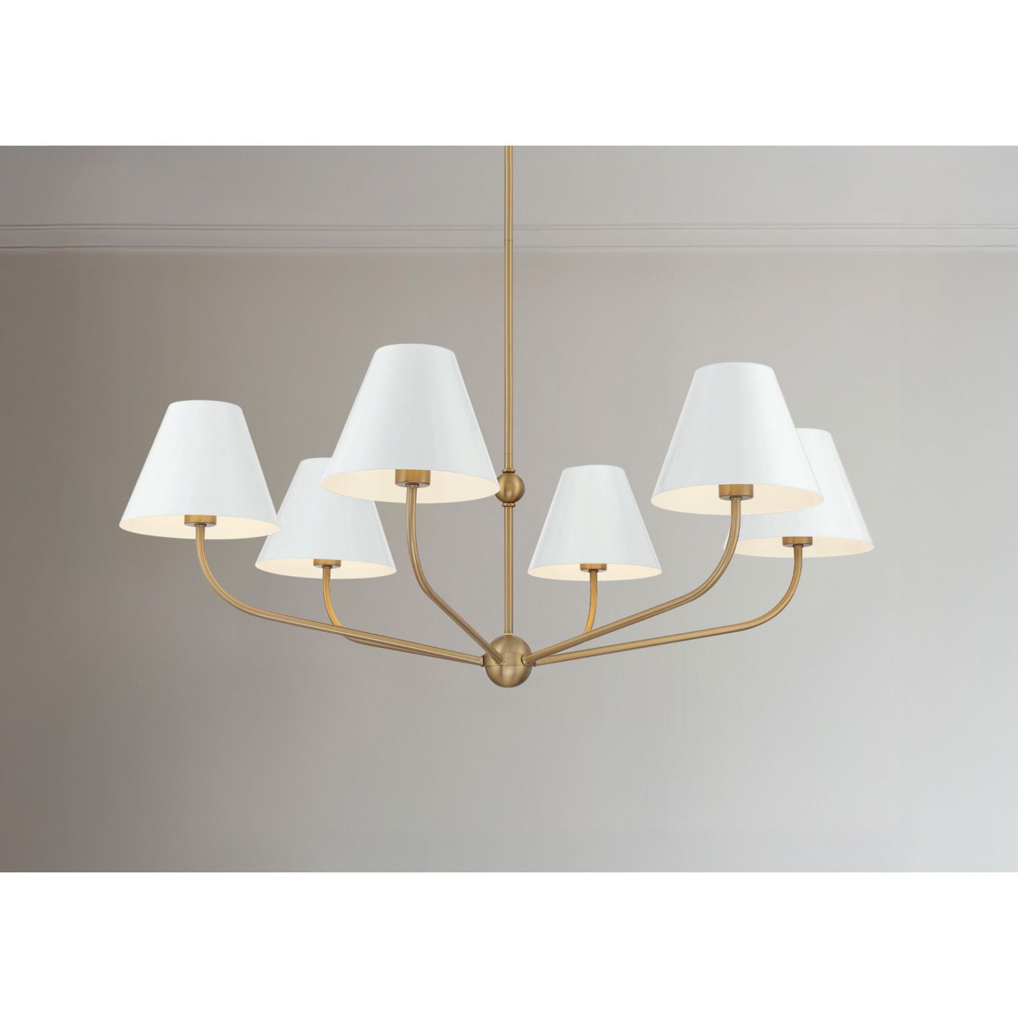 Xavier 40'' Vibrant Gold + White Chandelier White 40"W x 14.25"H x 40"D