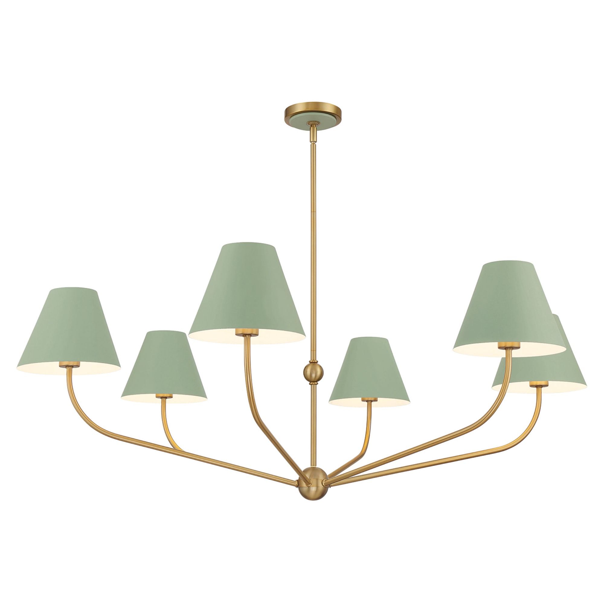 Xavier 48'' Vibrant Gold + Green Chandelier Green 48"W x 16.5"H x 48"D