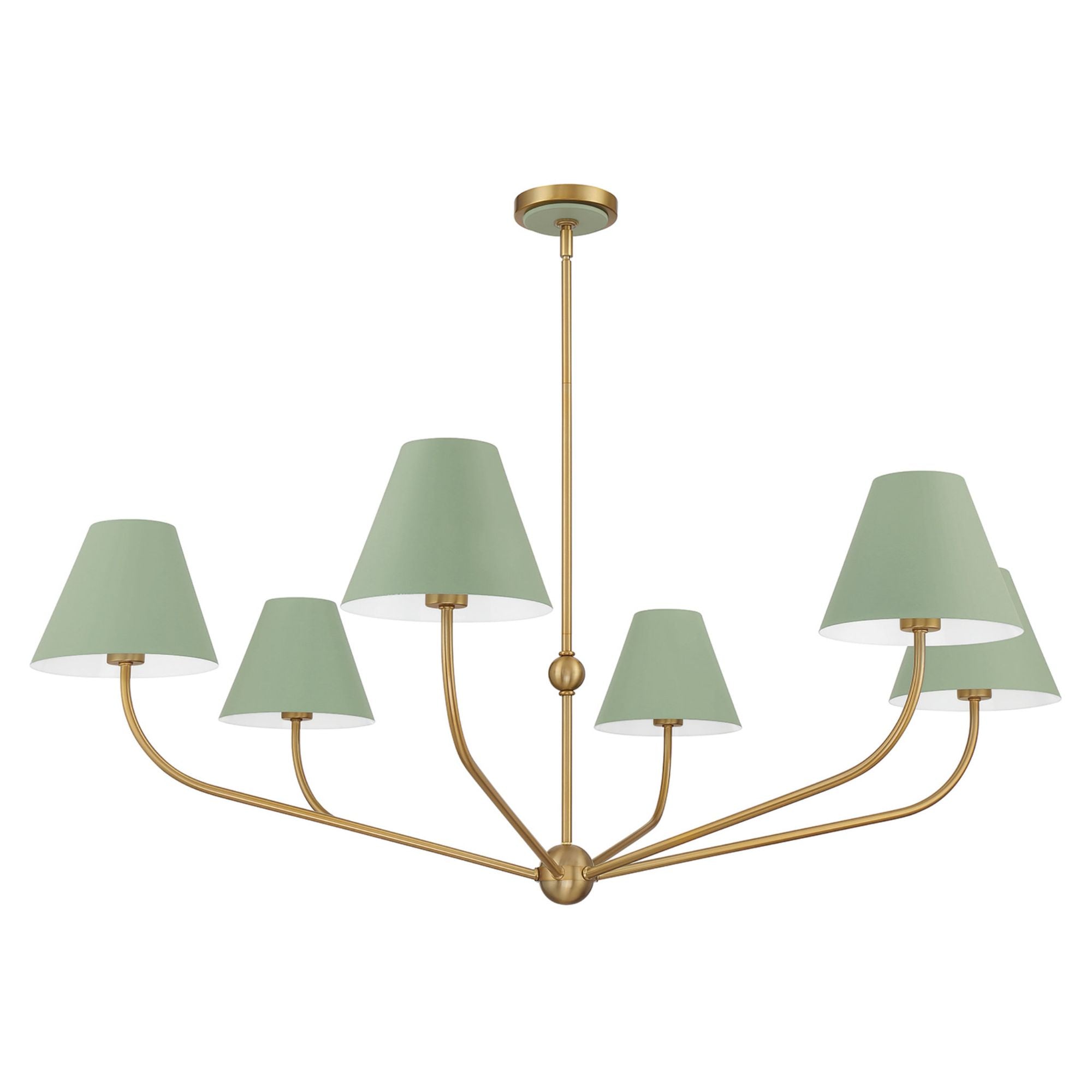 Xavier 48'' Vibrant Gold + Green Chandelier Green 48"W x 16.5"H x 48"D