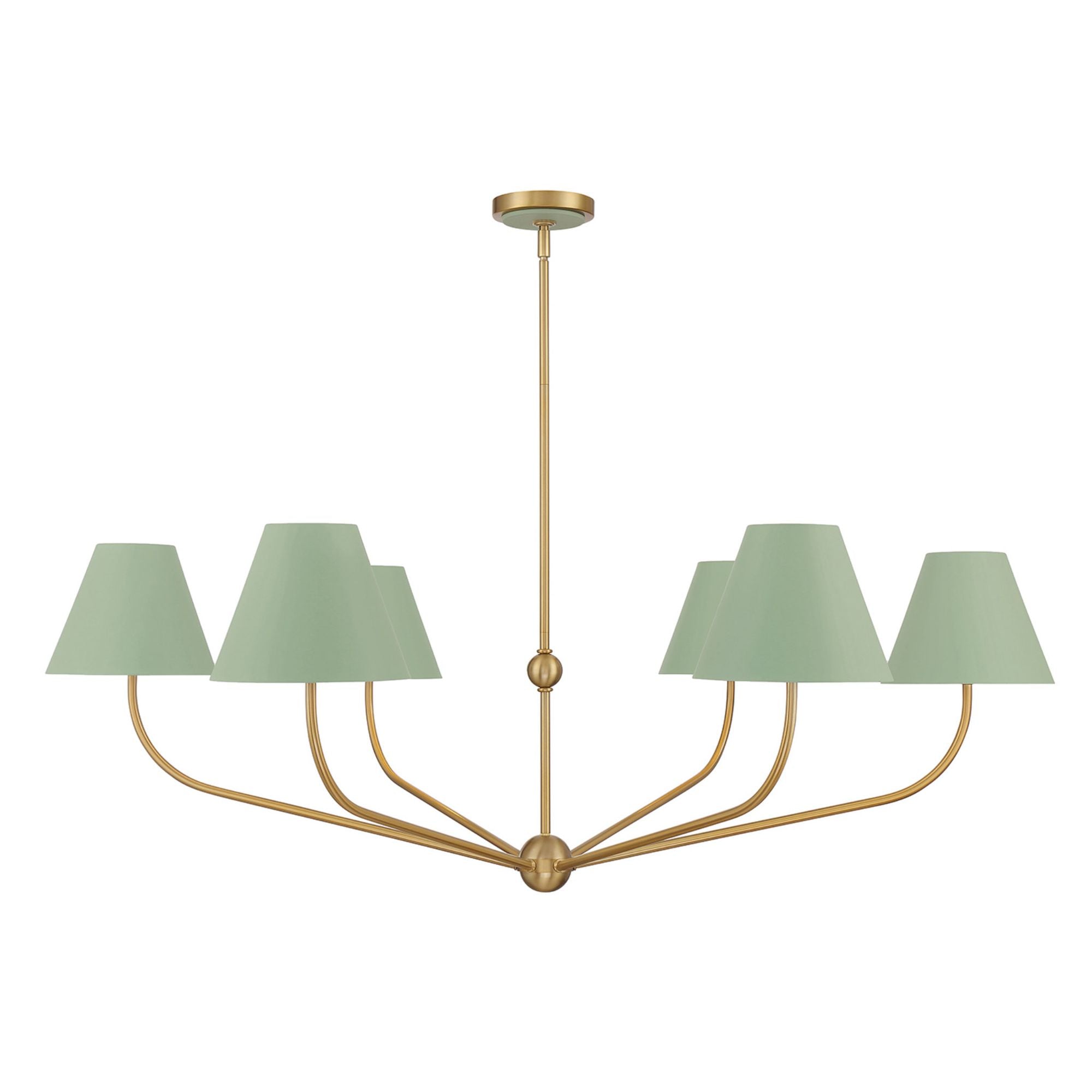 Xavier 48'' Vibrant Gold + Green Chandelier Green 48"W x 16.5"H x 48"D