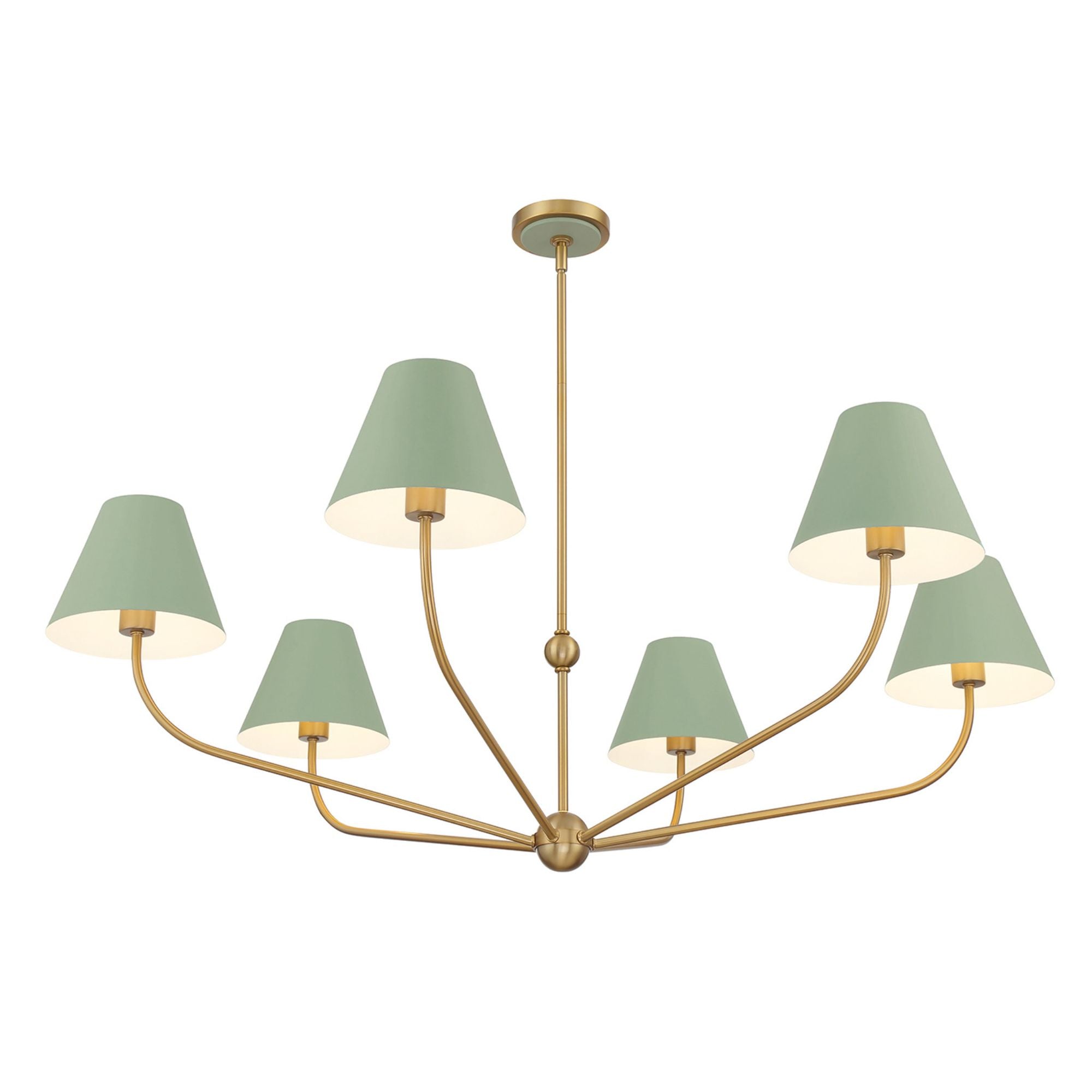 Xavier 48'' Vibrant Gold + Green Chandelier Green 48"W x 16.5"H x 48"D
