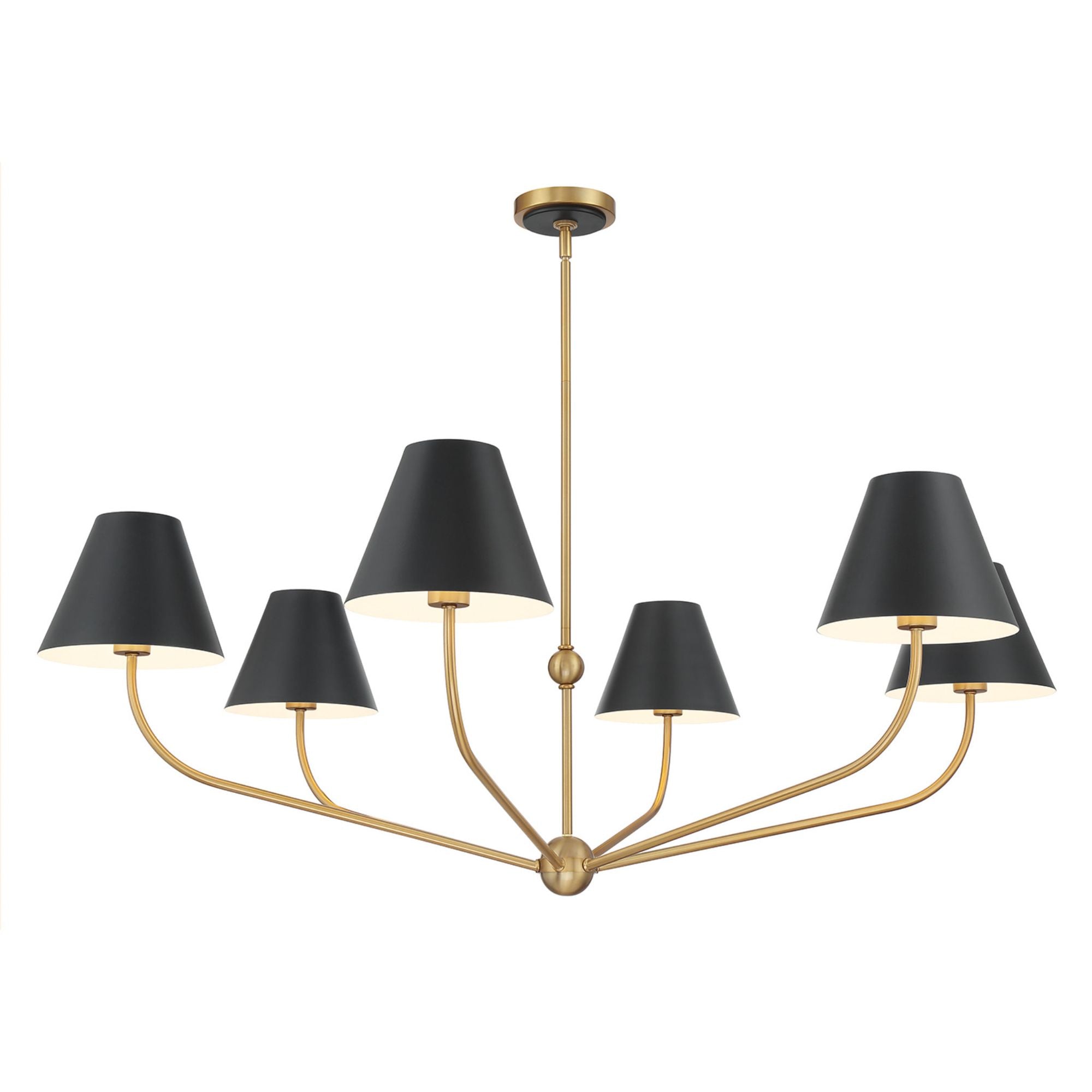 Xavier 48'' Vibrant Gold + Matte Black Chandelier Black 48"W x 16.5"H x 48"D