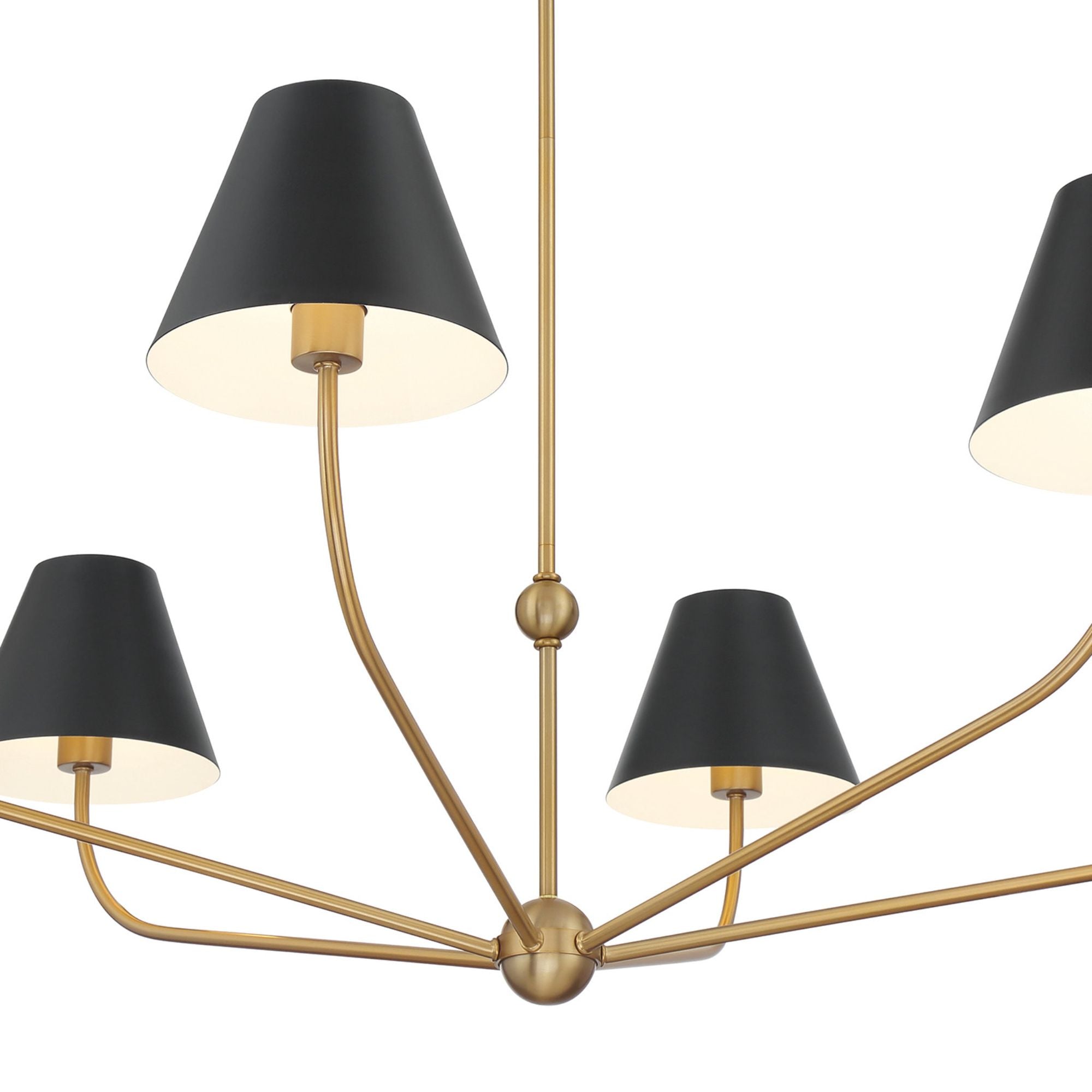Xavier 48'' Vibrant Gold + Matte Black Chandelier Black 48"W x 16.5"H x 48"D