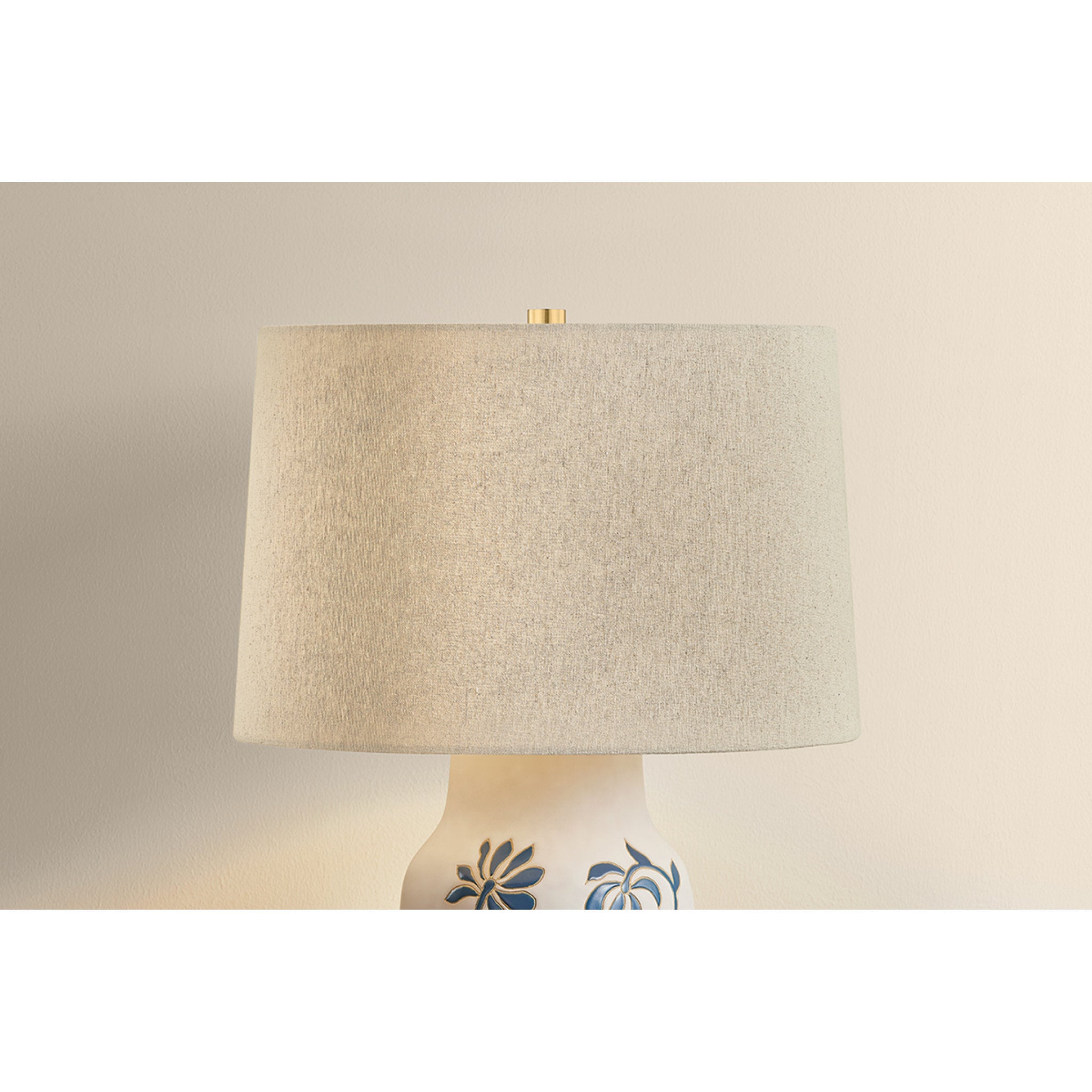 Yazmeen 1-Light Table Lamp in Aged Brass 16W x 22.5H