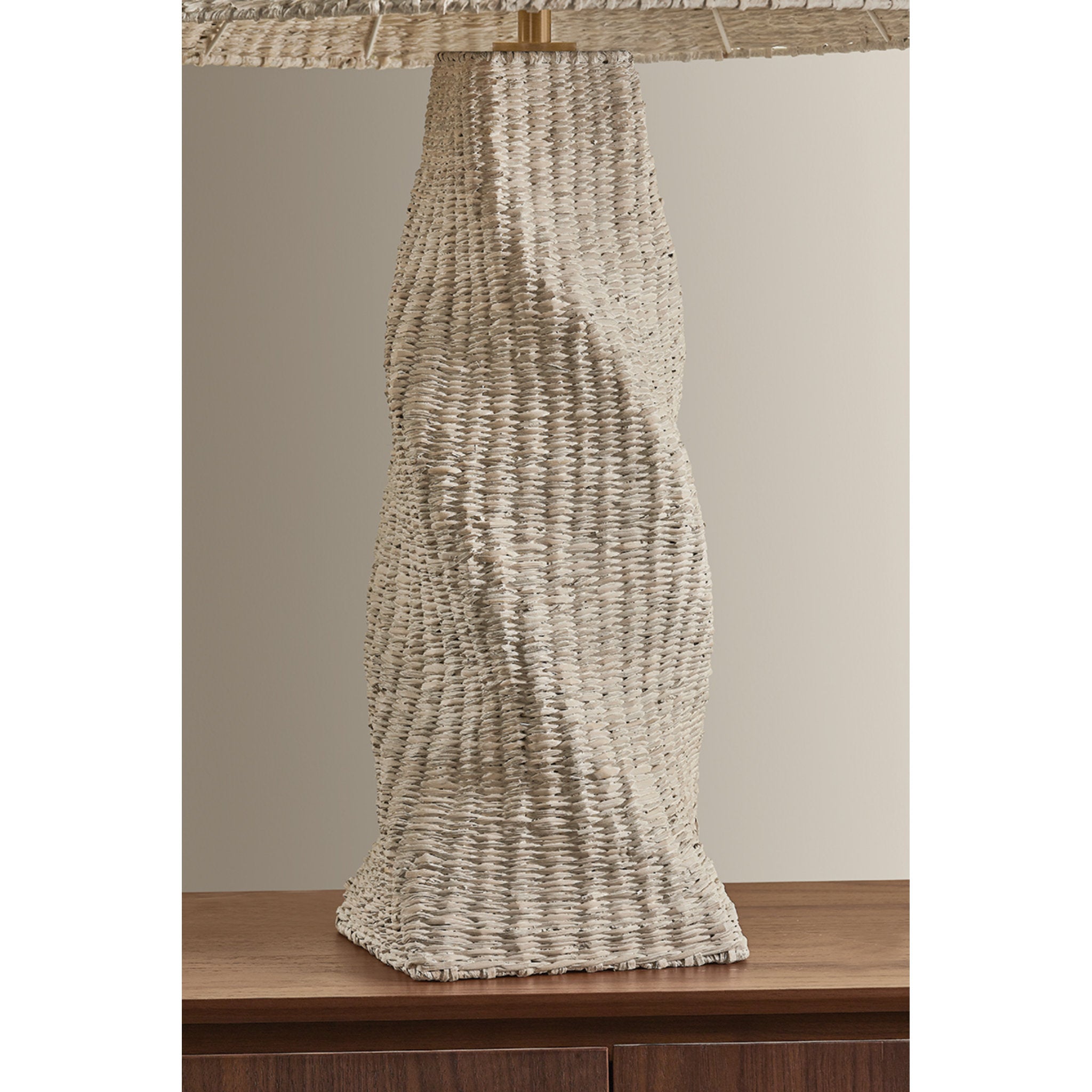Zaire 1-Light Table Lamp in Patina Brass 24W x 31.5H