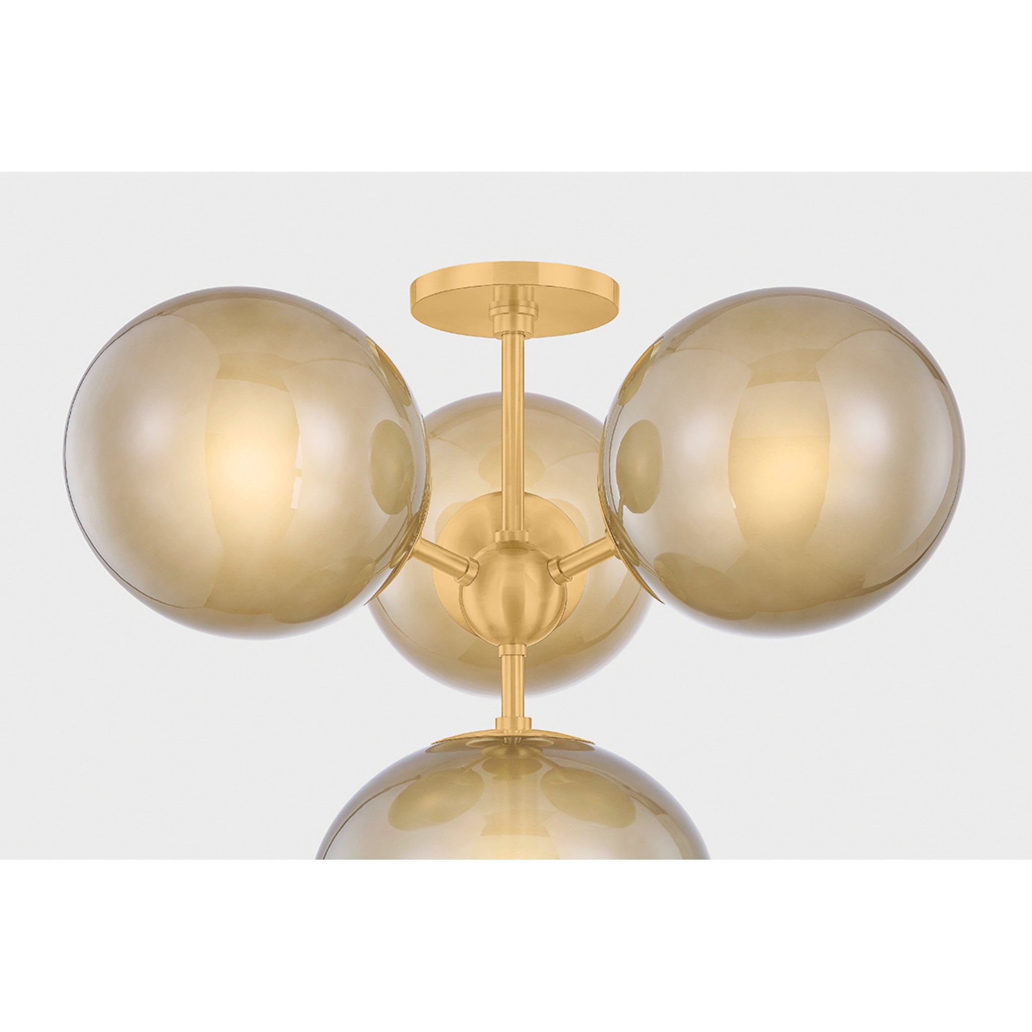 Zaley 4-Light Semi Flush in Aged Brass 20.5W x 17.75H