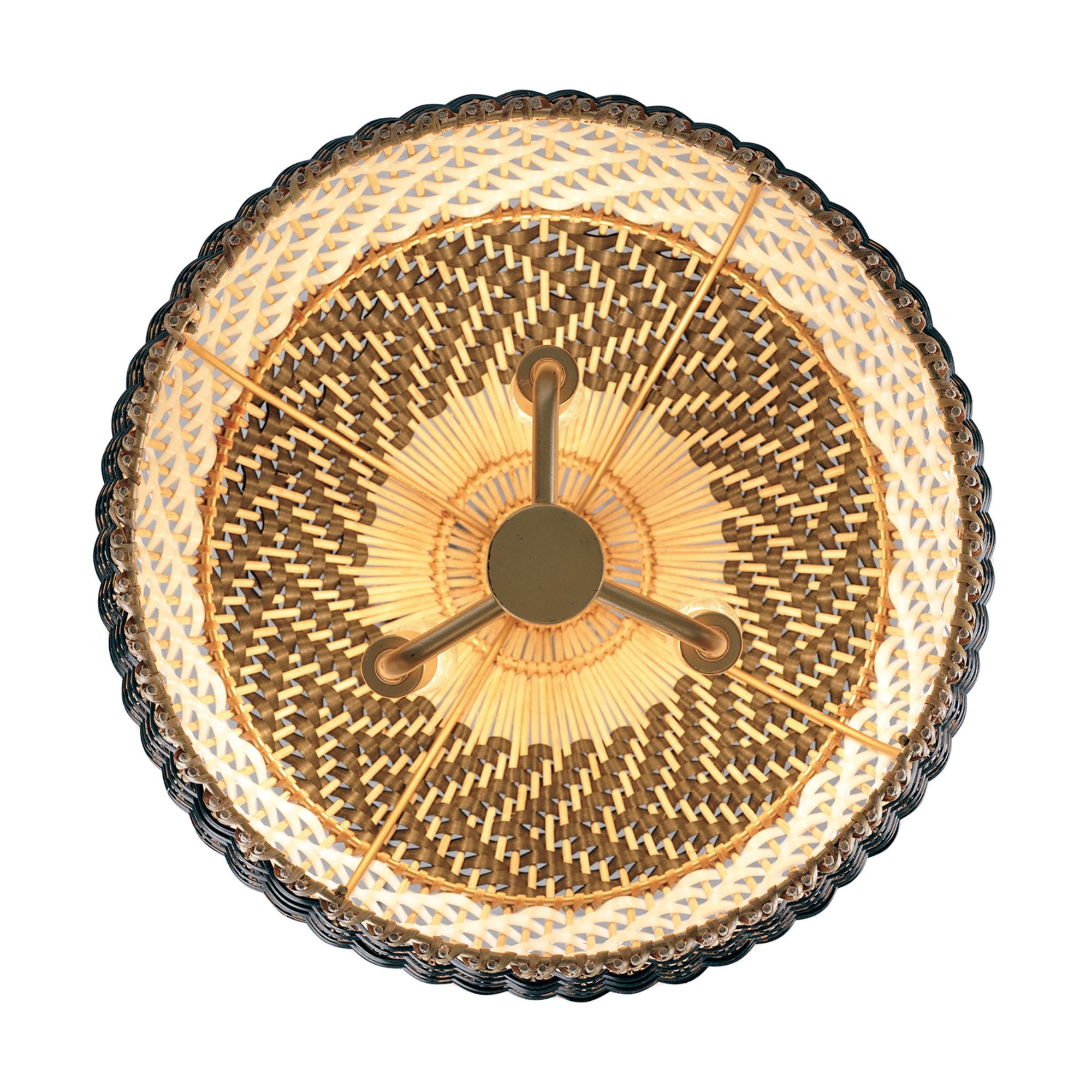 Zanzibar 3 Light Soft Gold + Matte Black Pendant 14"W x 14"H x 14"D