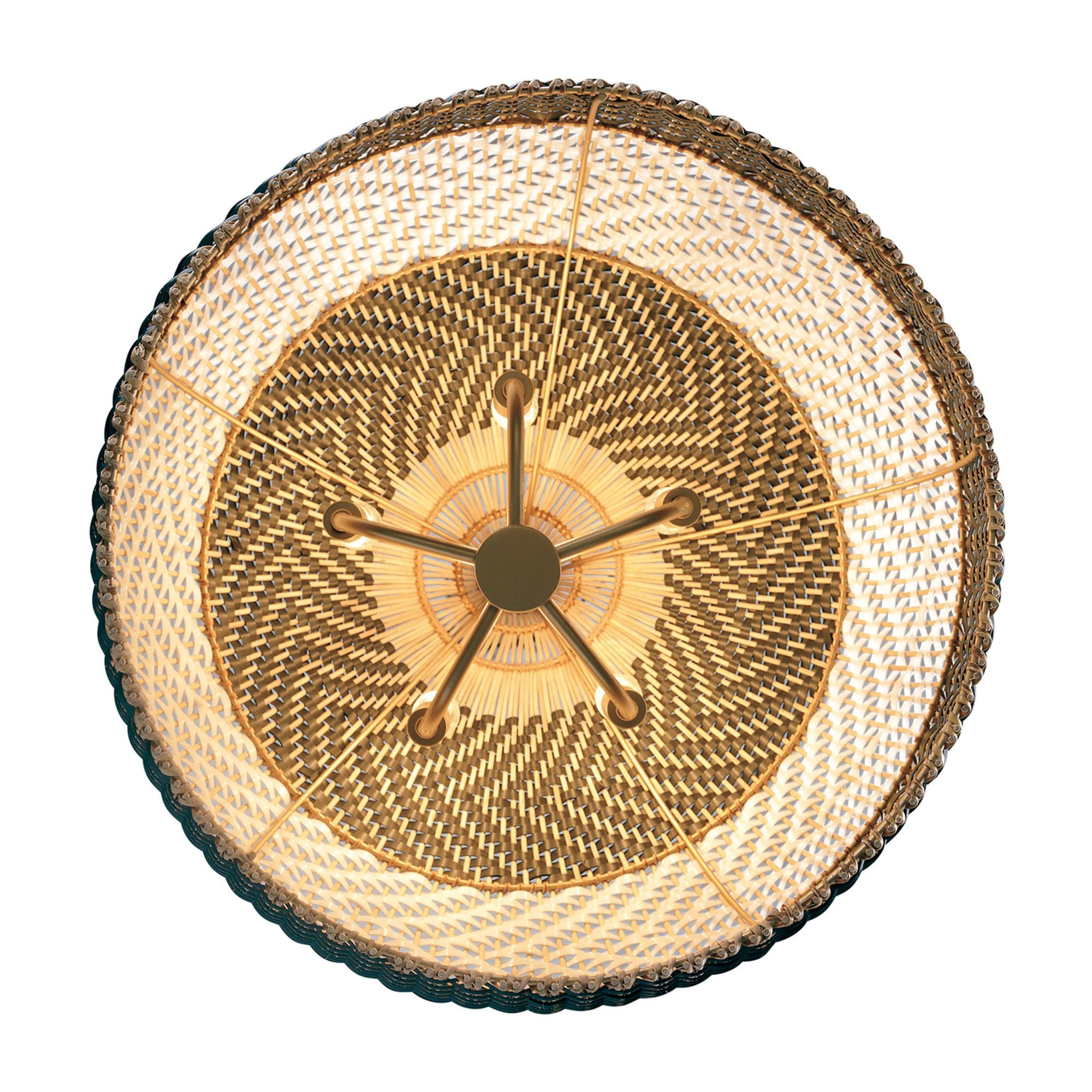 Zanzibar 5 Light Soft Gold + Matte Black Pendant 21"W x 20.25"H x 21"D