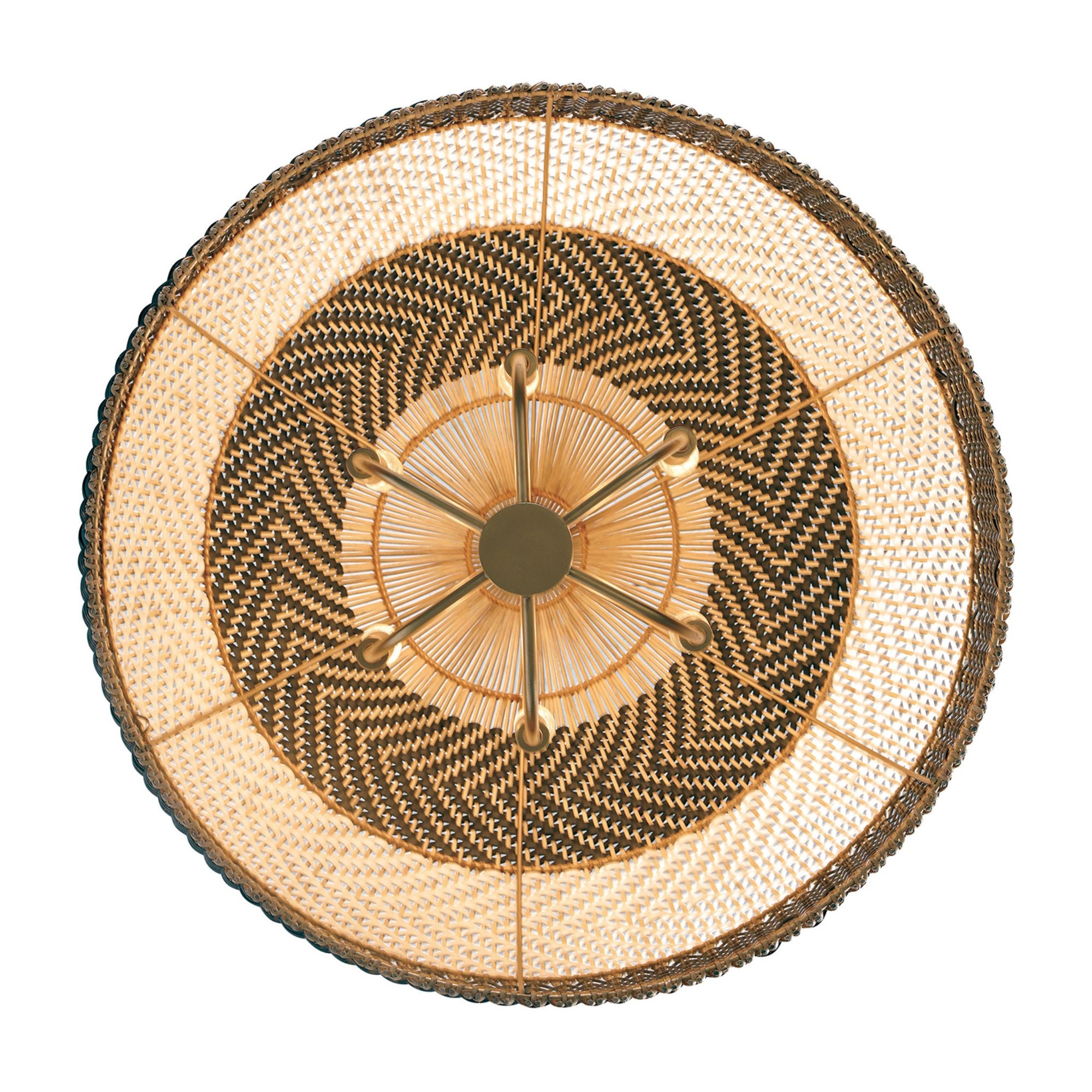 Zanzibar 6 Light Soft Gold + Matte Black Pendant 26"W x 25.25"H x 26"D