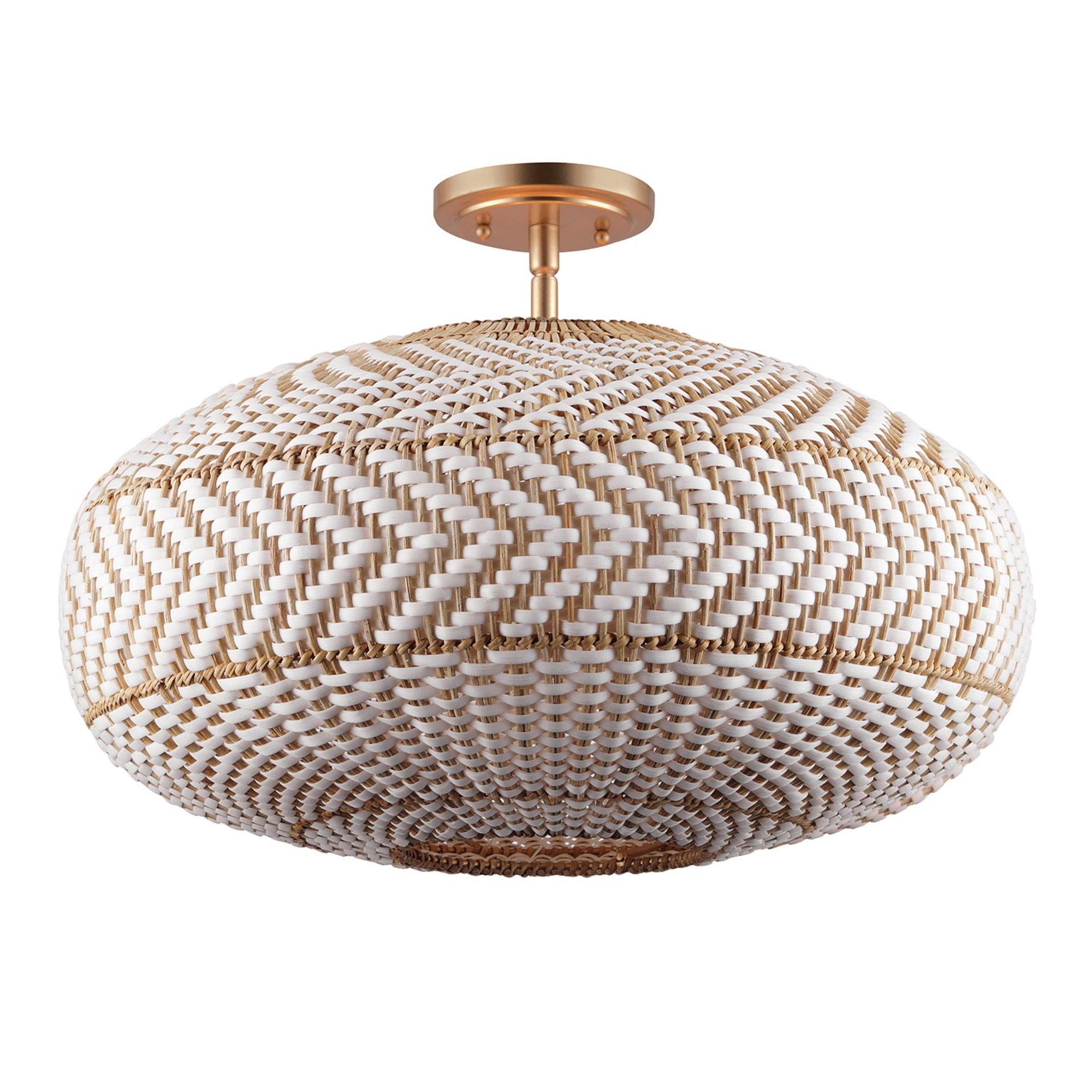 Zanzibar 22'' Soft Gold Semi Flush Mount Tan 22"W x 15.25"H x 22"D