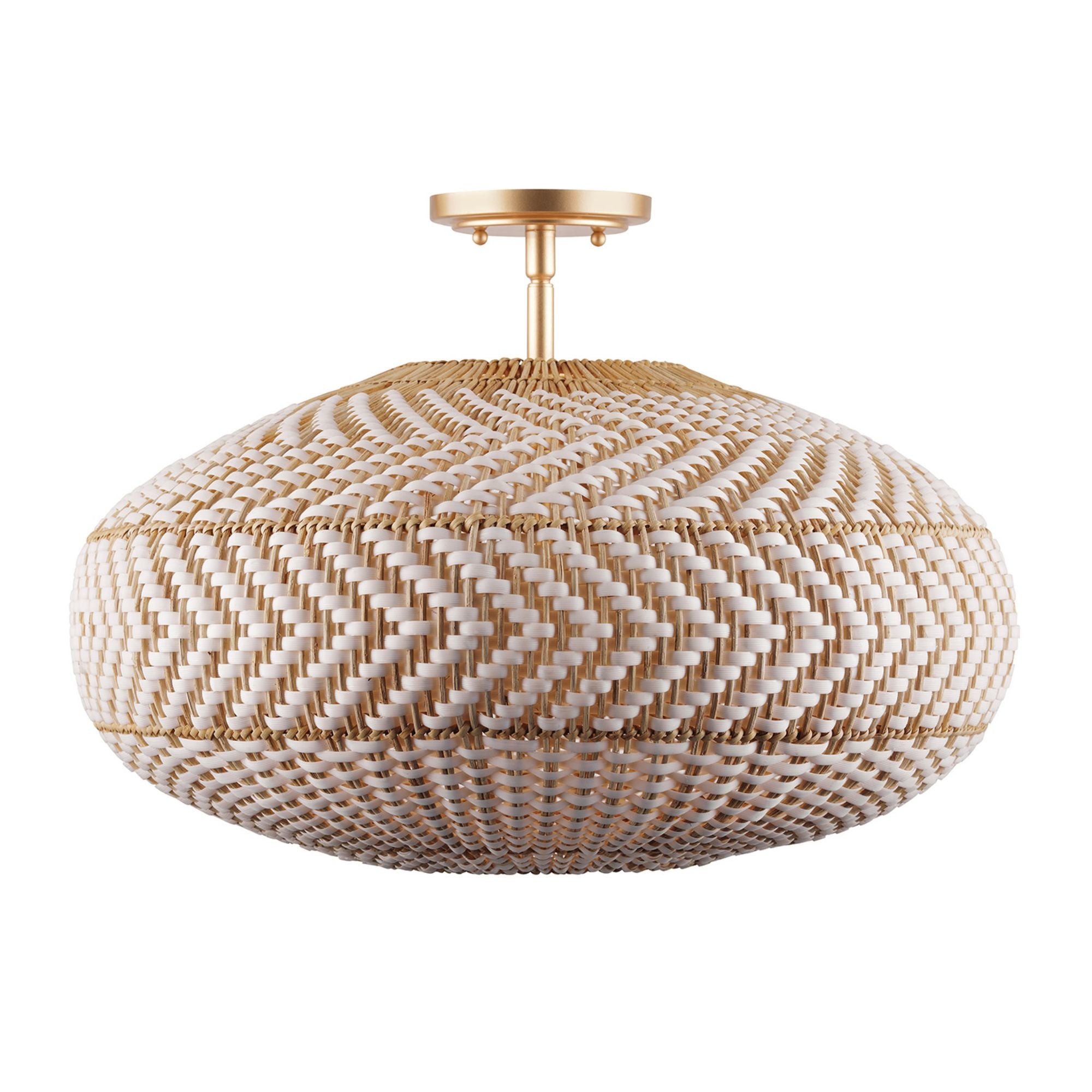 Zanzibar 22'' Soft Gold Semi Flush Mount Tan 22"W x 15.25"H x 22"D