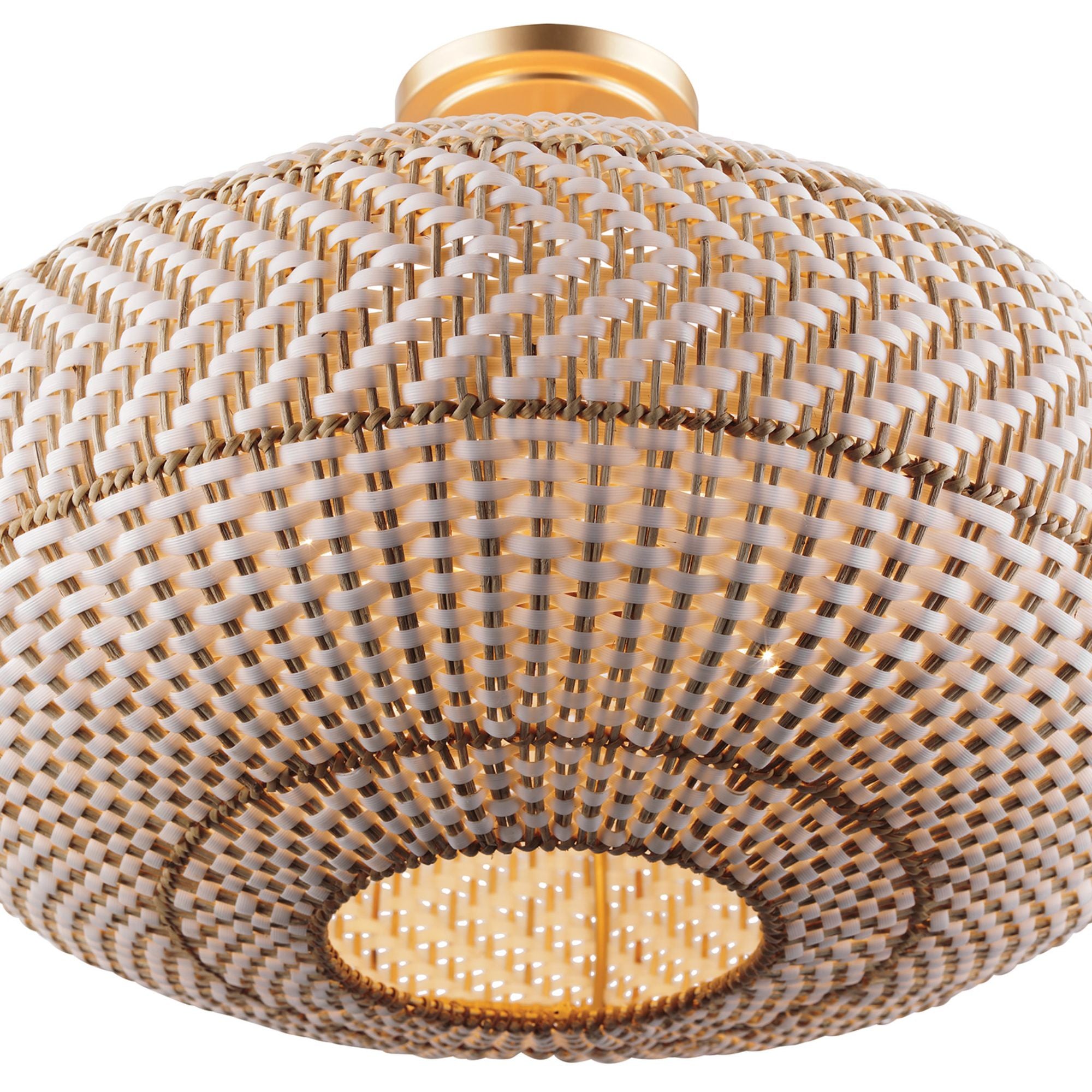 Zanzibar 22'' Soft Gold Semi Flush Mount Tan 22"W x 15.25"H x 22"D