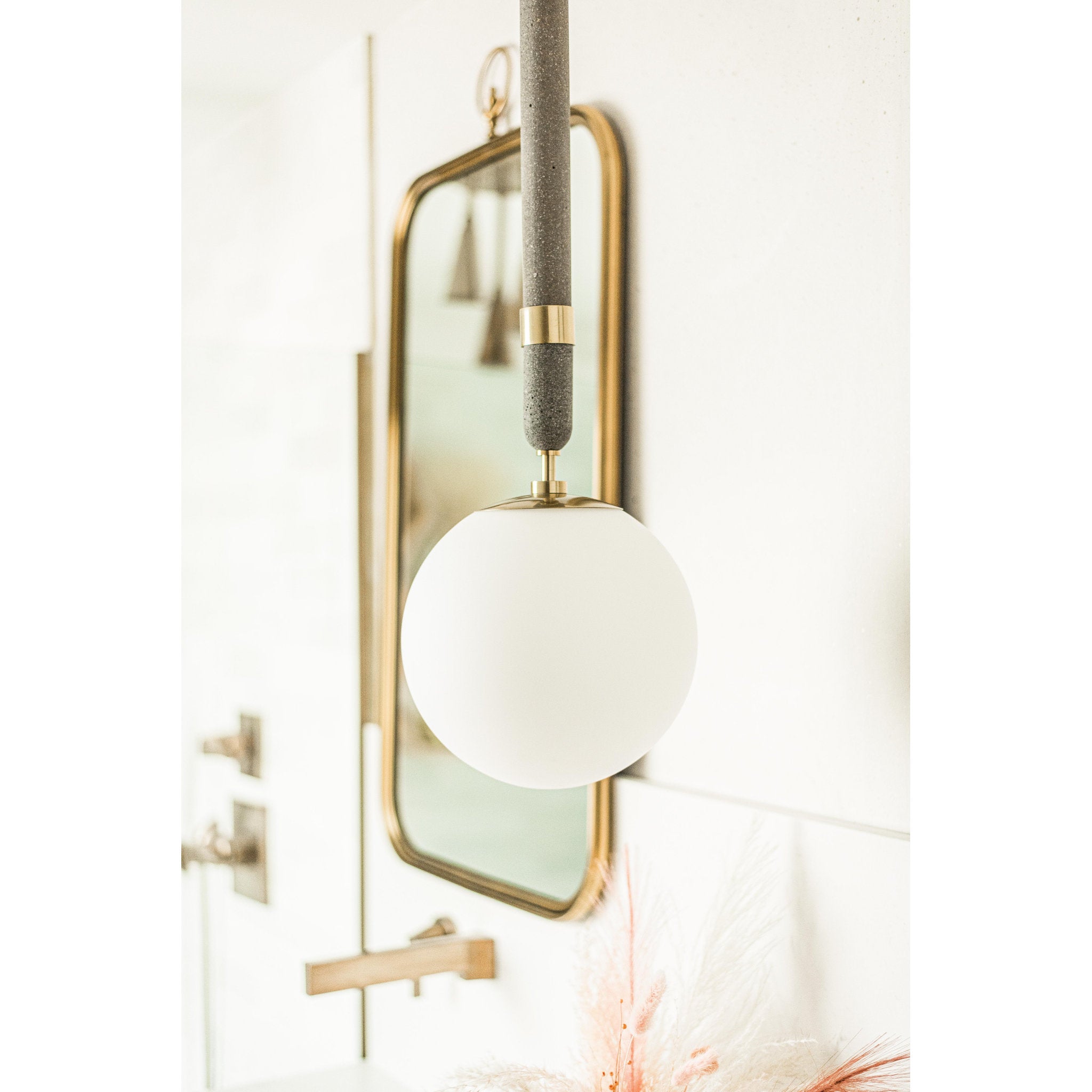 Brielle 1-Light Pendant in Aged Brass 5.75L x 9.5W x 26.75H