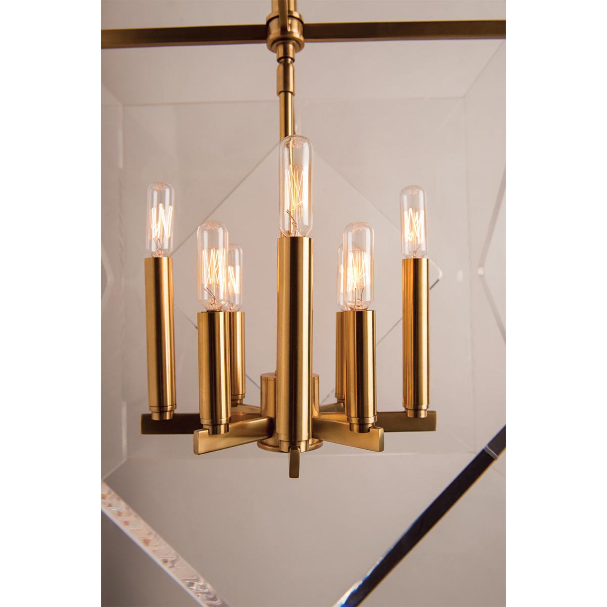 Travis 4-Light Lantern in Polished Nickel 12L x 12W x 16H