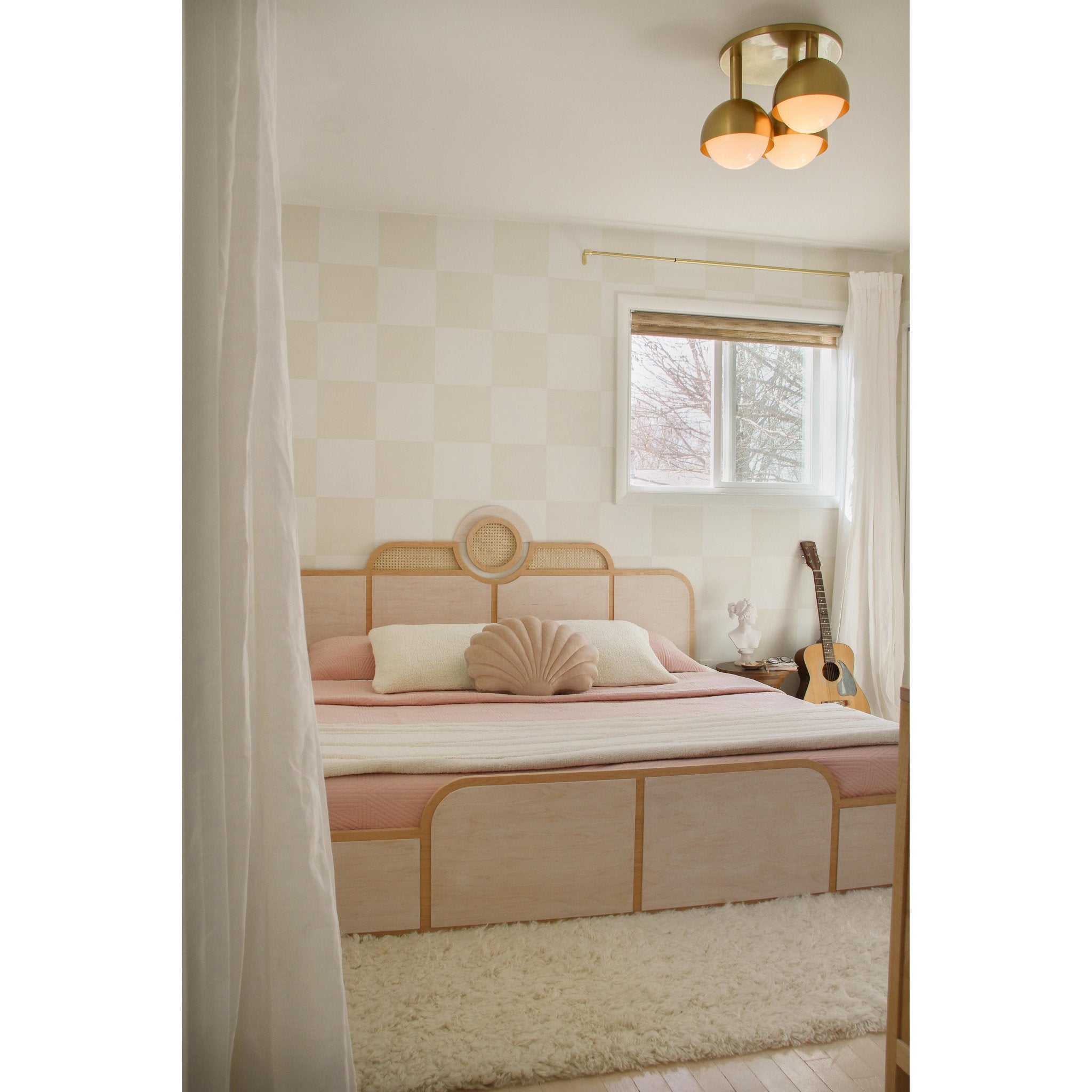 Foster 3-Light Semi Flush in Aged Brass 18.75L x 18.75W x 13.5H