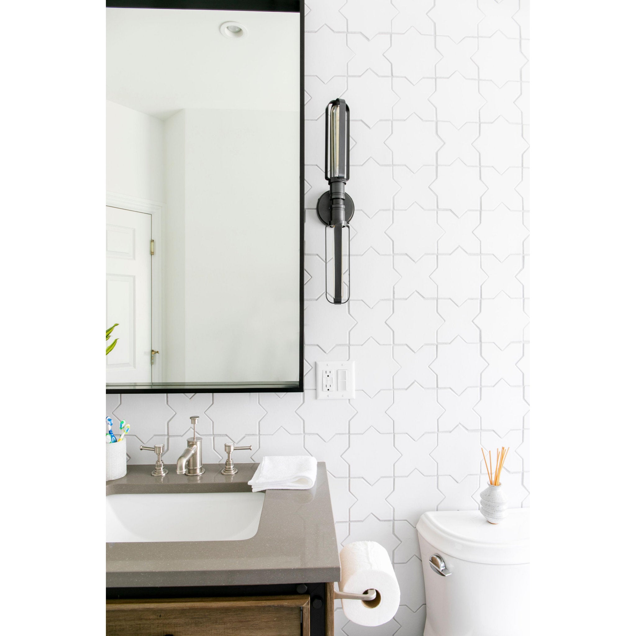 Red Hook 2-Light Wall Sconce in Old Bronze 4.75L x 4.75W x 23.75H