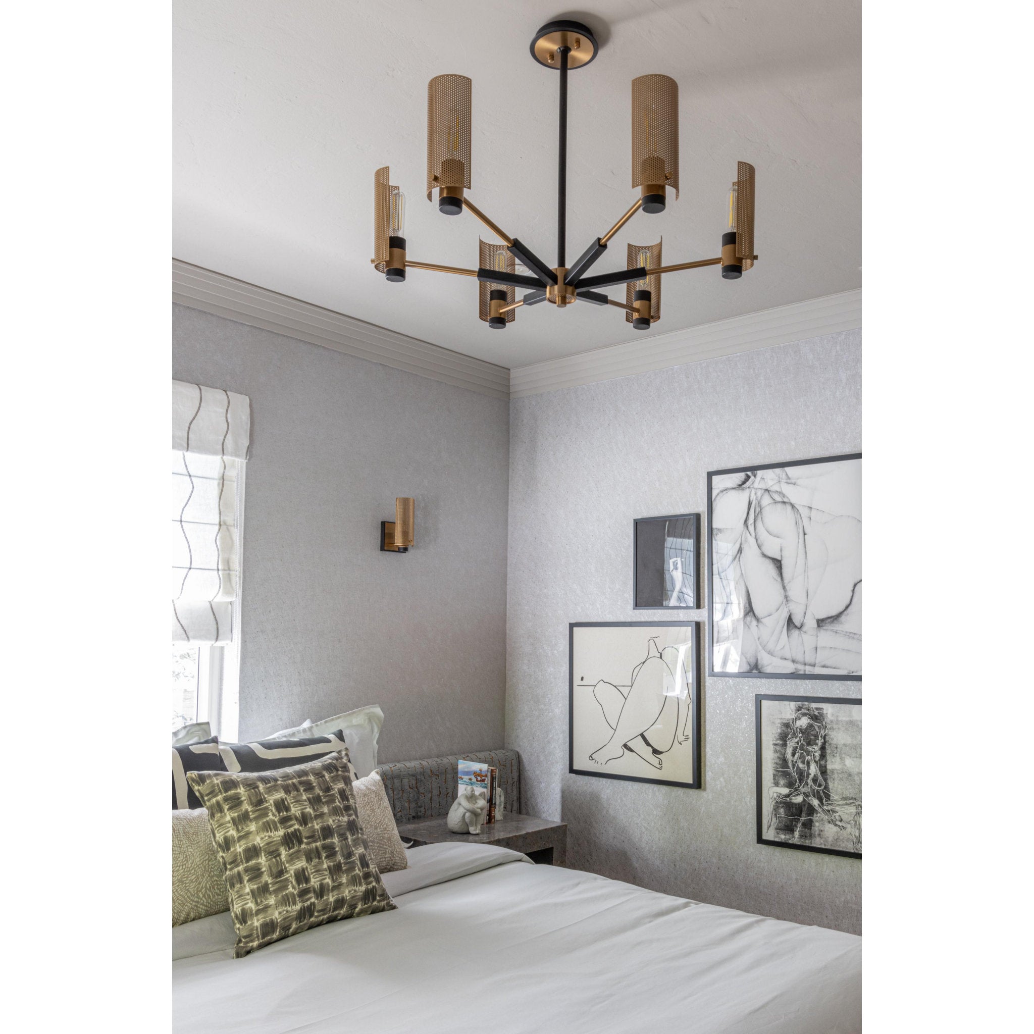 Pilsen 6-Light Chandelier in Soft Off Black 30W x 14.5H