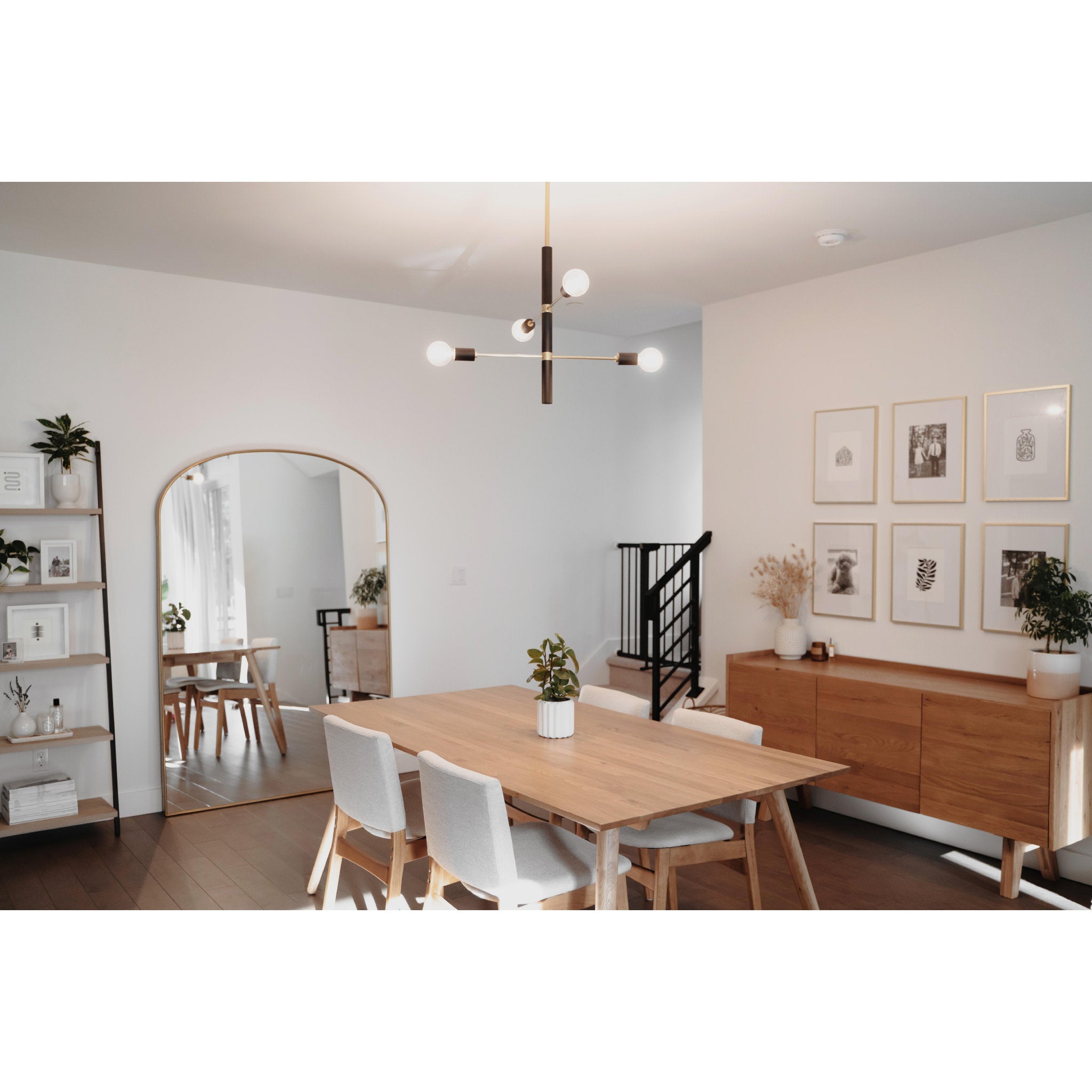 Astrid 4-Light Chandelier in Aged Brass/Black 24L x 24W x 20H