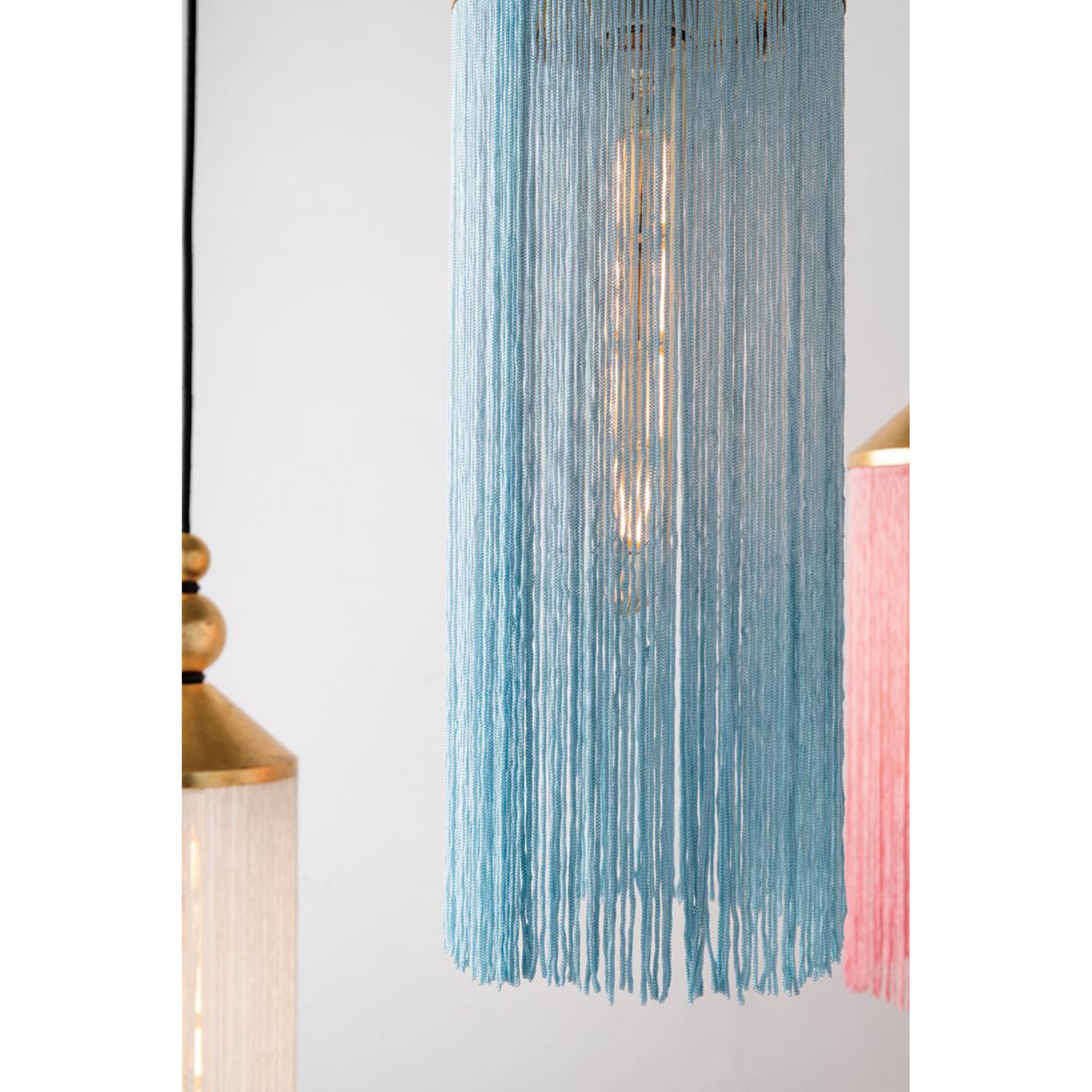 Scarlett 1-Light Pendant in Gold Leaf/White 11.75L x 5W x 16.75H