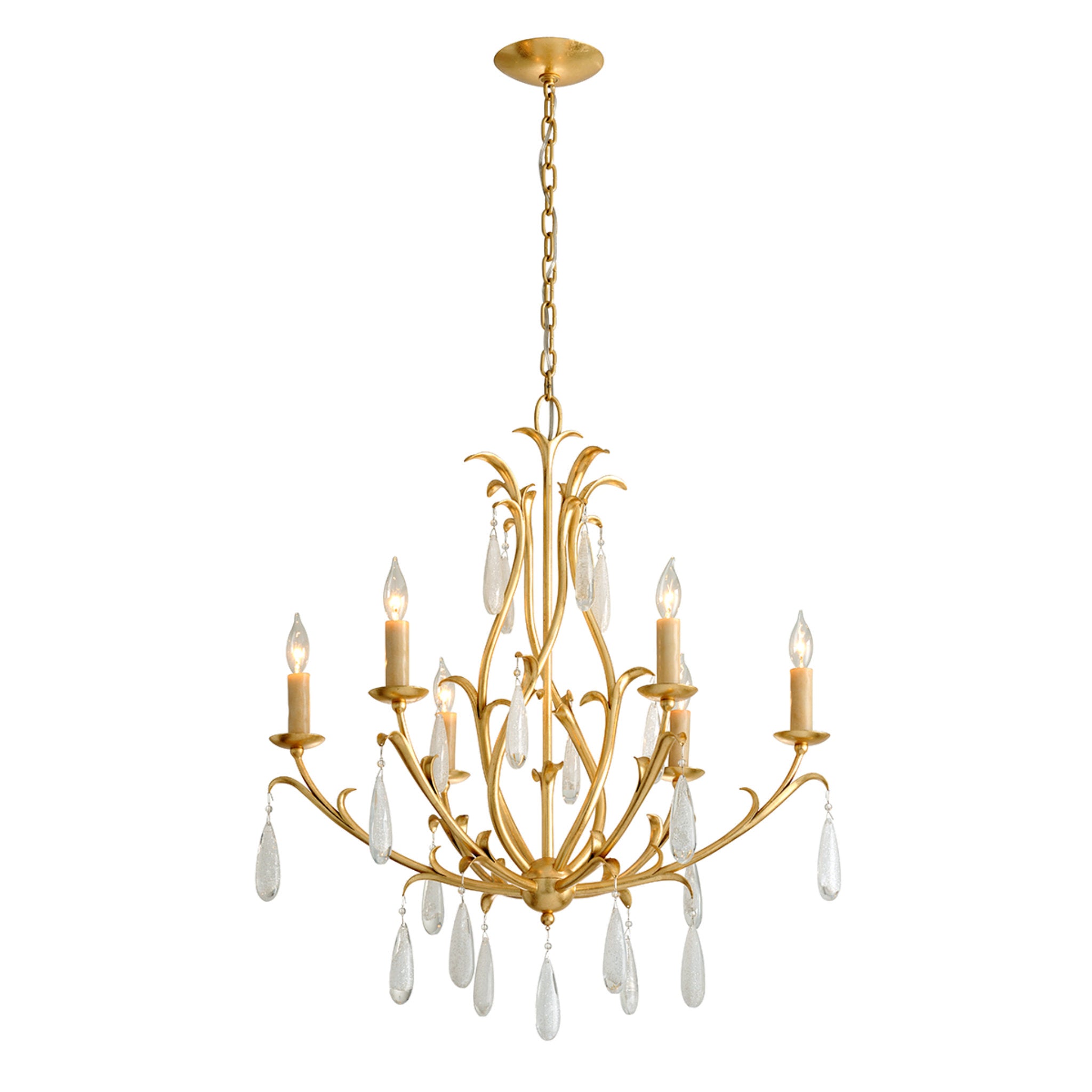 Prosecco 6-Light Chandelier in Gold Leaf 31L x 31W x 35.5H