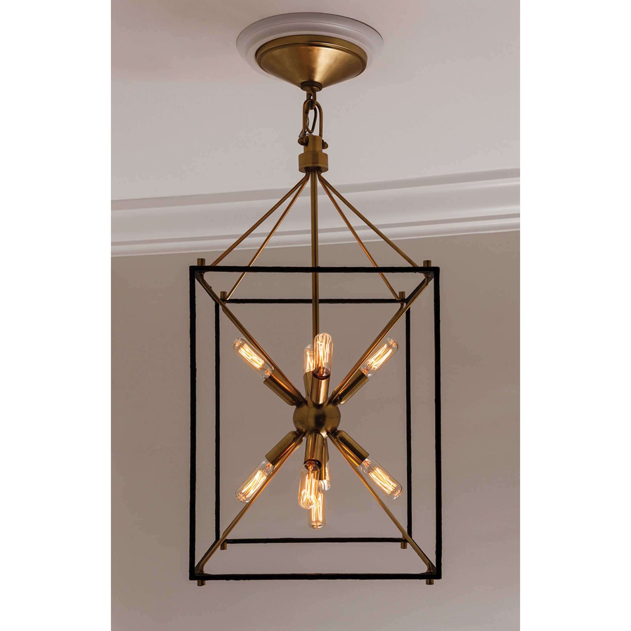 Glendale 9-Light Lantern in Aged Brass/Black 12.25L x 12.25W x 24.75H