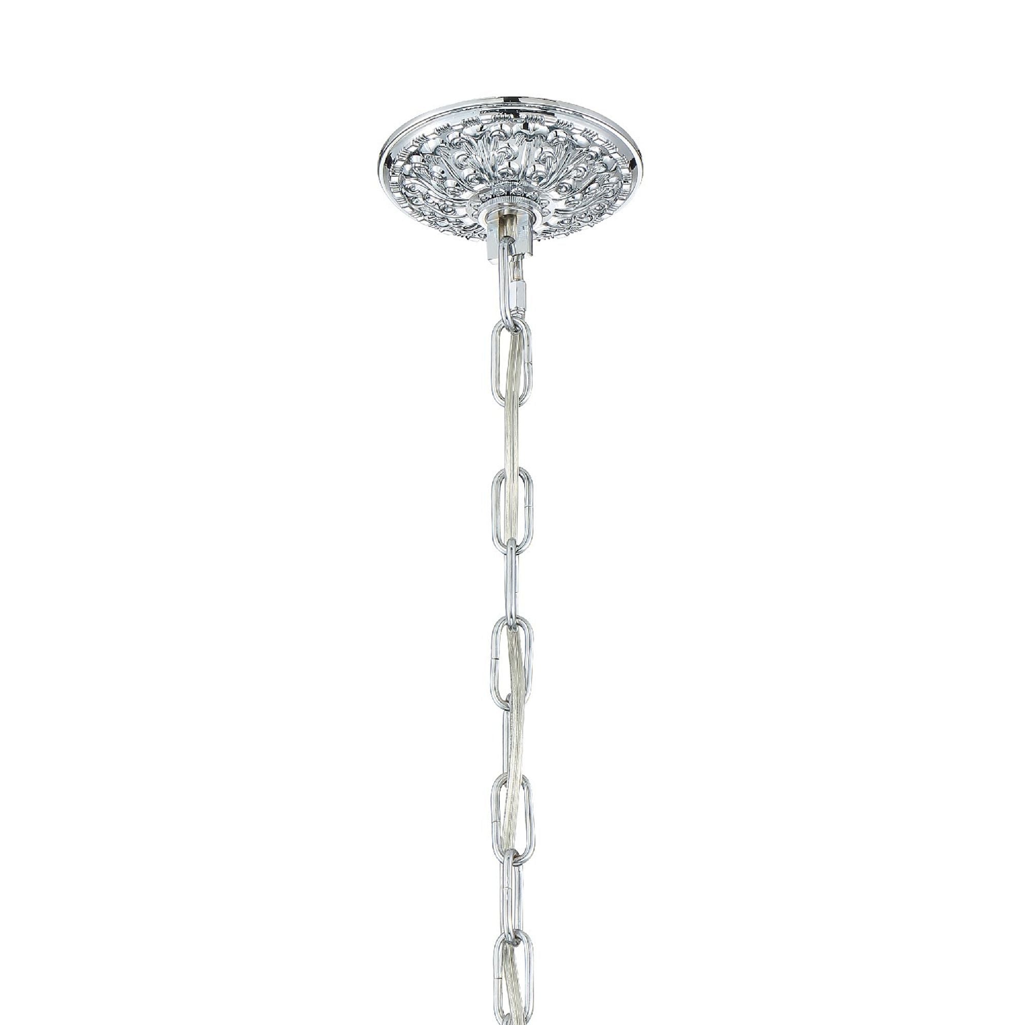 Traditional Crystal 5 Light Hand Cut Crystal Polished Chrome Chandelier Hand Cut Crystal 22"W x 21"H x 22"D