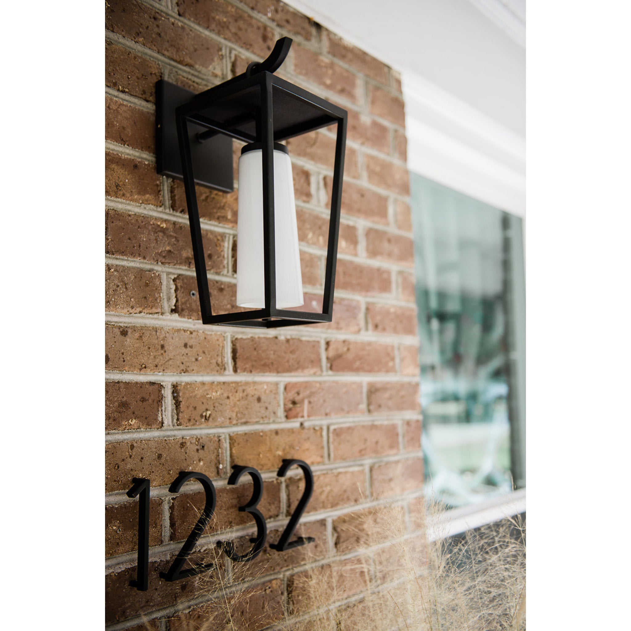 Mission Beach Wall Sconce 1-Light Outdoor LED in Textured Black 6L x 6W x 13.5H