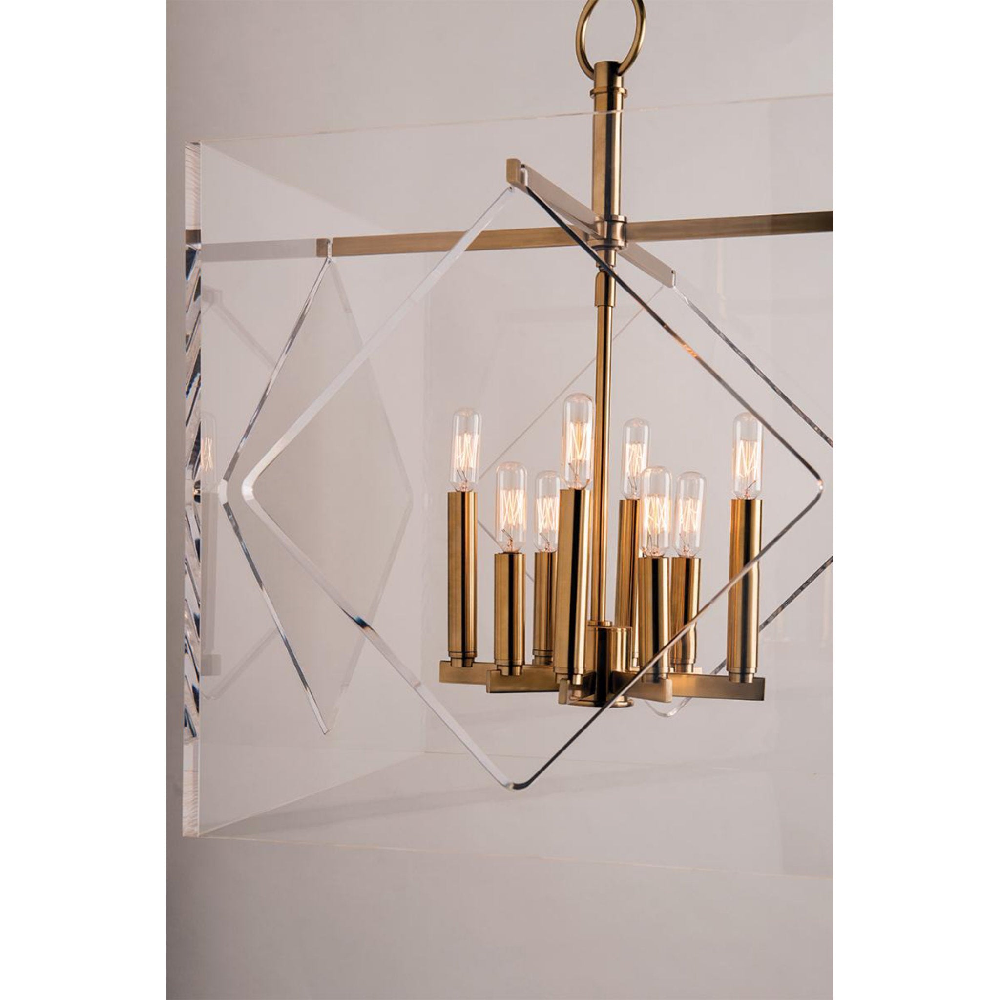 Travis 8-Light Lantern in Aged Brass 16L x 16W x 21.5H