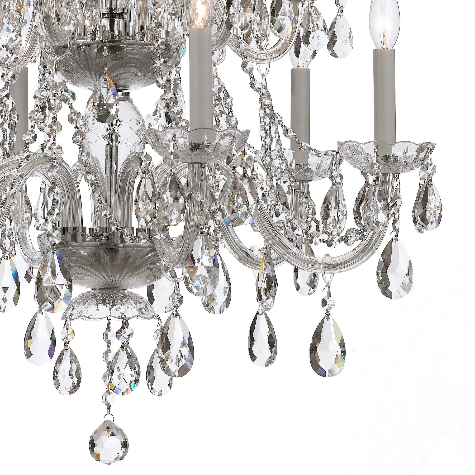 Traditional Crystal 26.5'' Hand Cut Crystal Polished Chrome Chandelier Silver 26.5"W x 34.75"H x 26.5"D