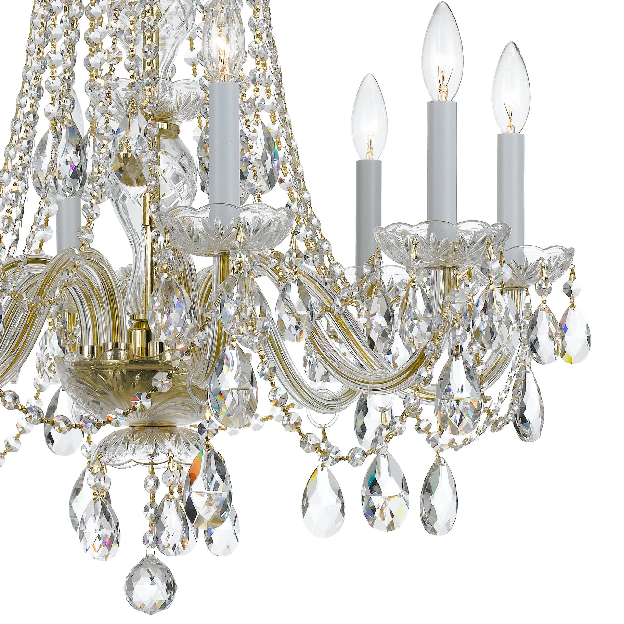 Traditional Crystal 26'' Swarovski Spectra Crystal Polished Brass Chandelier Gold 26"W x 26"H x 26"D
