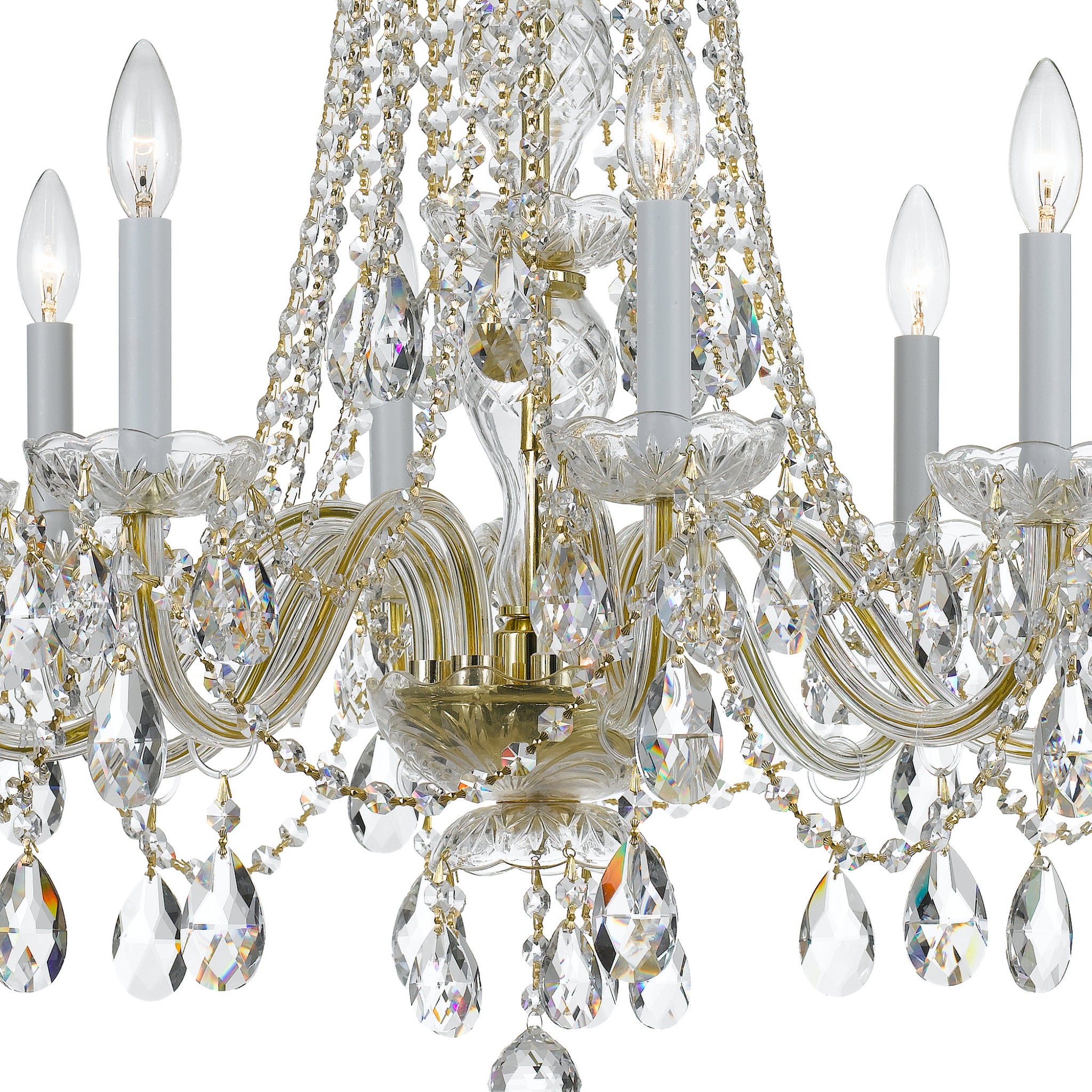 Traditional Crystal 26'' Swarovski Spectra Crystal Polished Brass Chandelier Gold 26"W x 26"H x 26"D