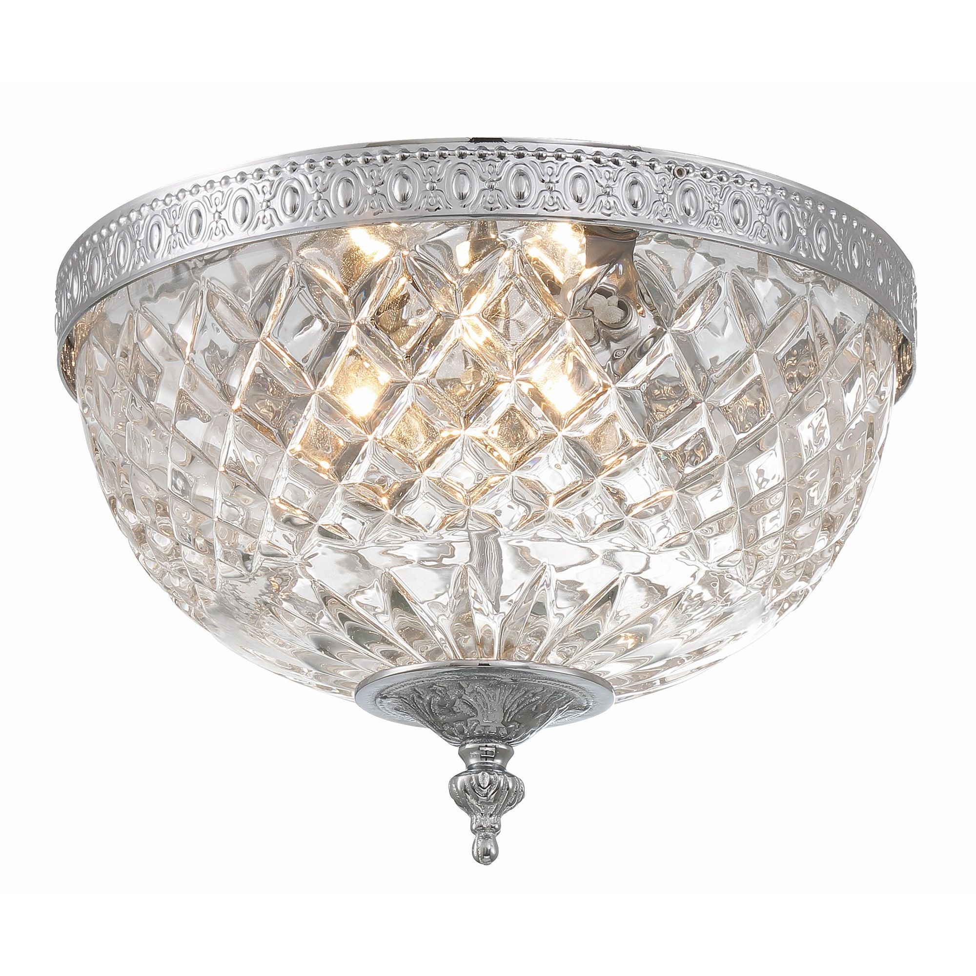 Crystorama 2 Light Polished Chrome Crystal Flush Mount 10"W x 8"H x 10"D