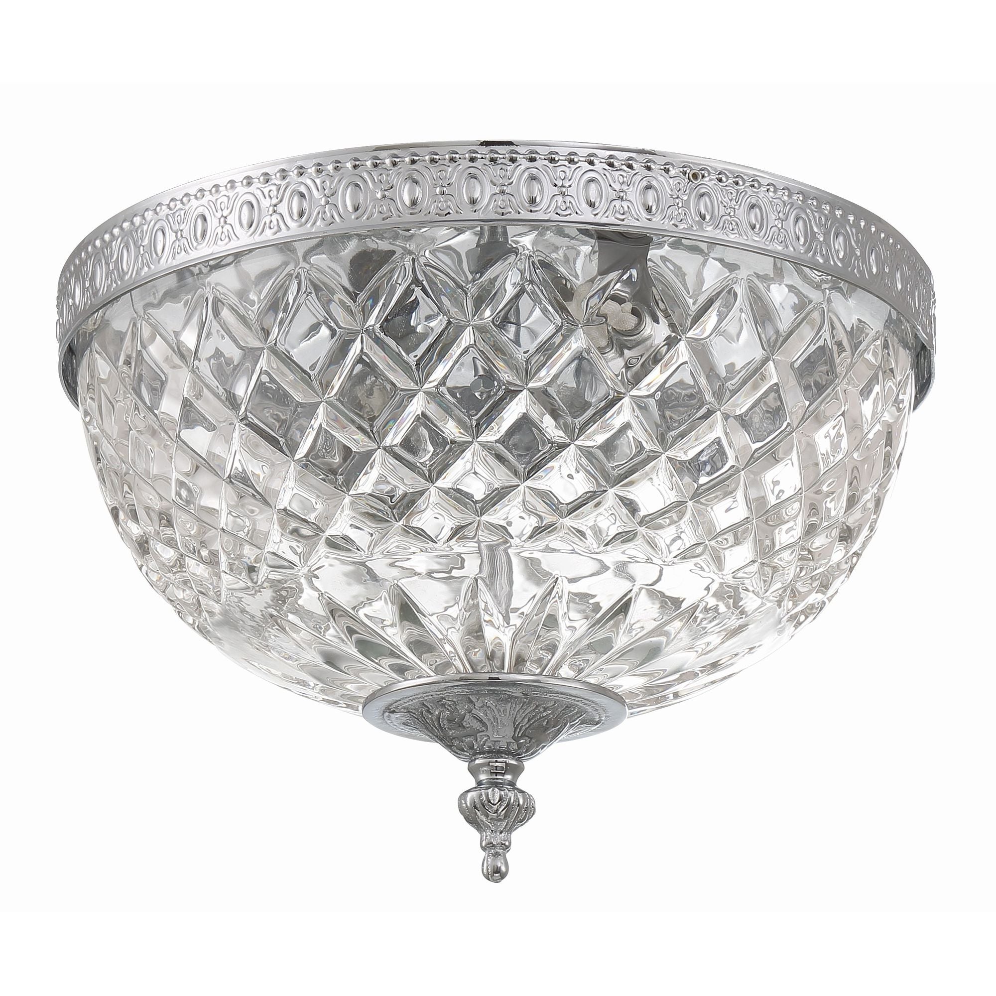 Crystorama 2 Light Polished Chrome Crystal Flush Mount 10"W x 8"H x 10"D