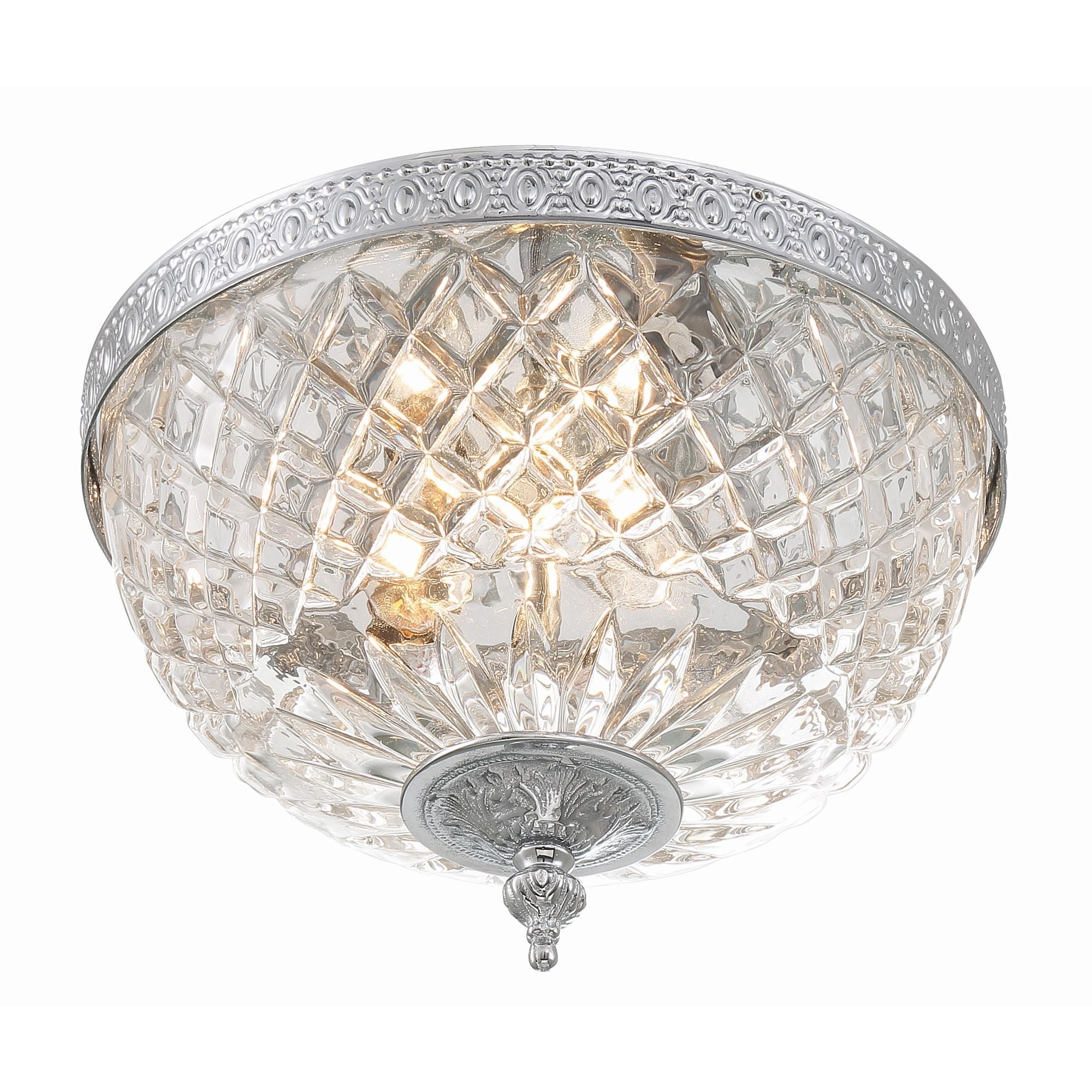 Crystorama 2 Light Polished Chrome Crystal Flush Mount 10"W x 8"H x 10"D