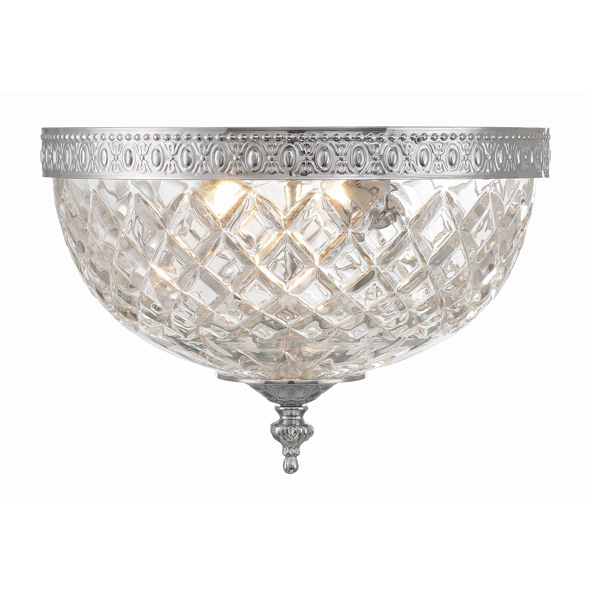 Crystorama 2 Light Polished Chrome Crystal Flush Mount 10"W x 8"H x 10"D