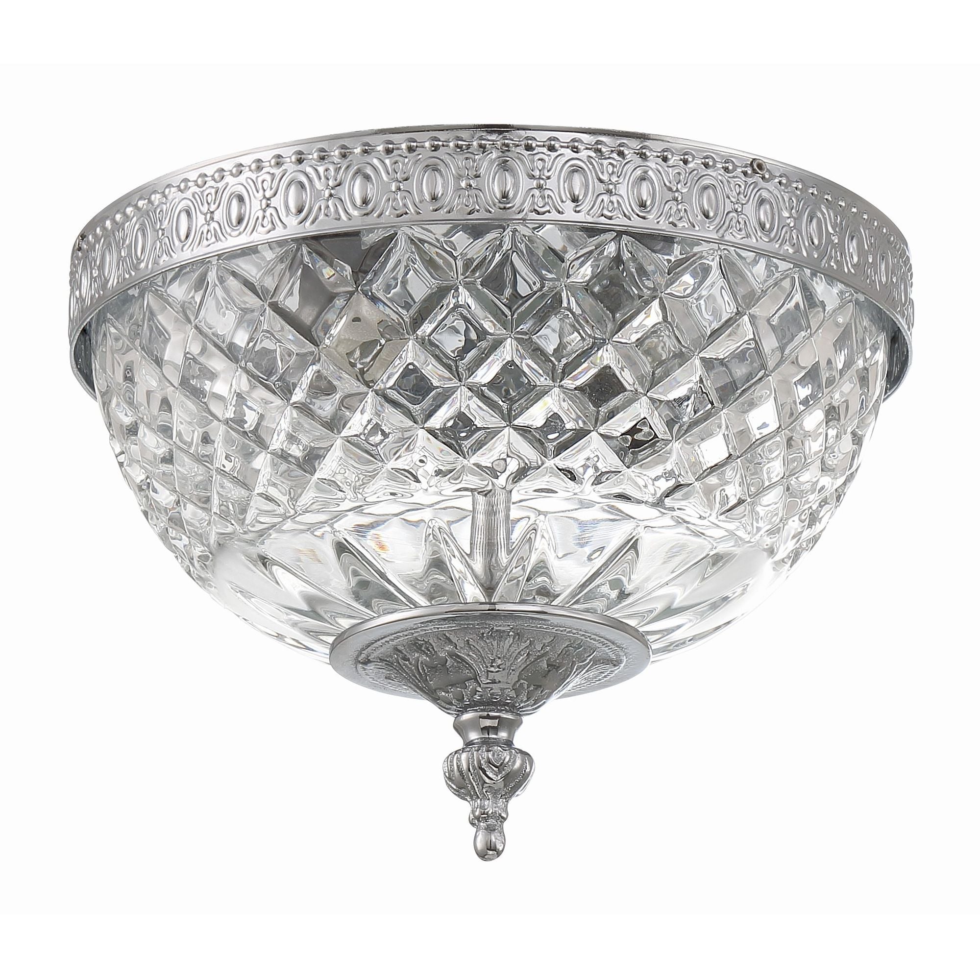 Crystorama 2 Light Polished Chrome Crystal Flush Mount 8"W x 8"H x 8"D