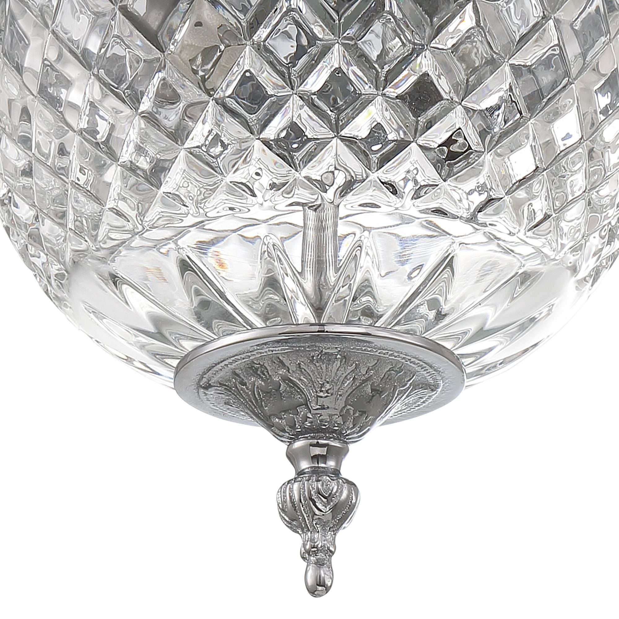 Crystorama 2 Light Polished Chrome Crystal Flush Mount 8"W x 8"H x 8"D