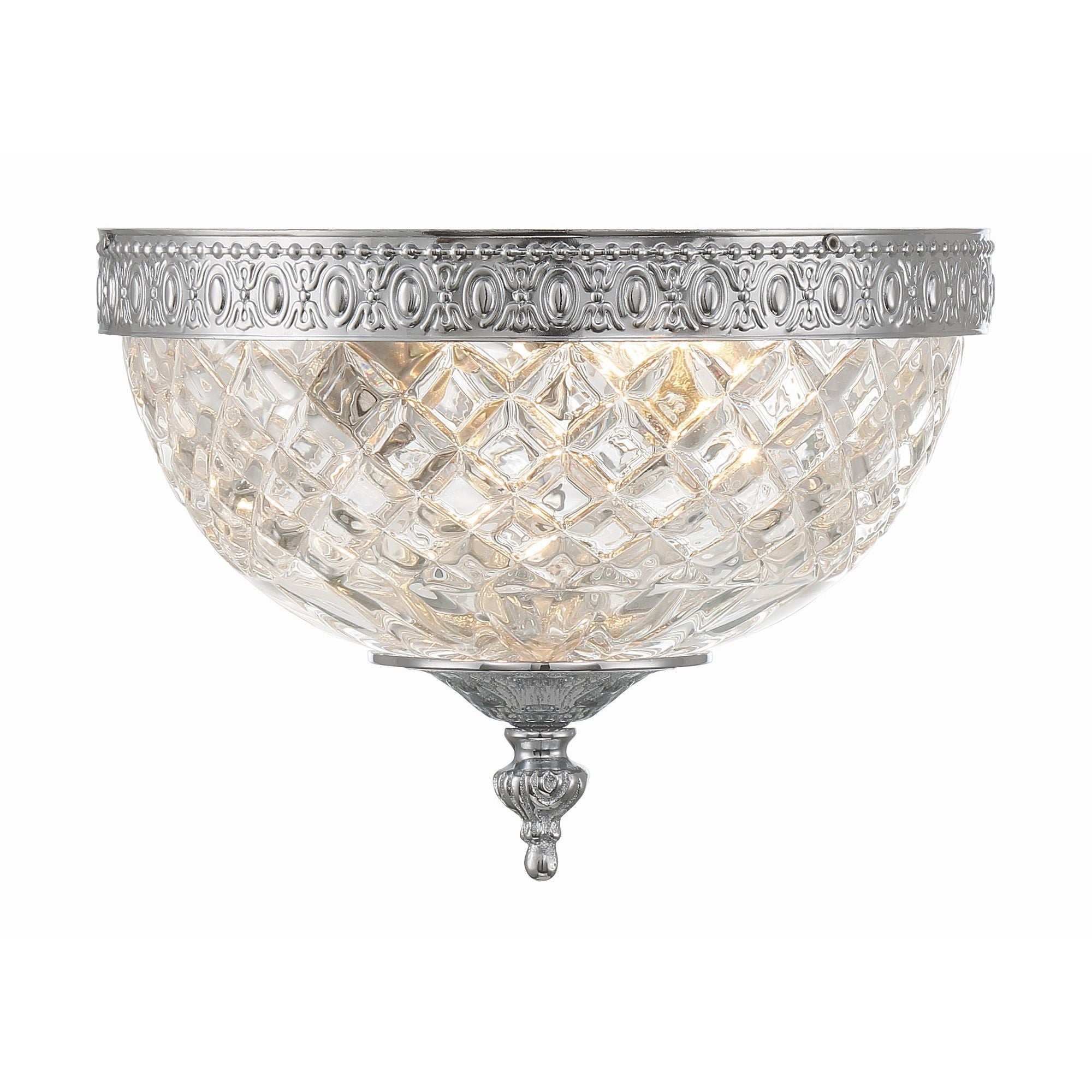 Crystorama 2 Light Polished Chrome Crystal Flush Mount 8"W x 8"H x 8"D