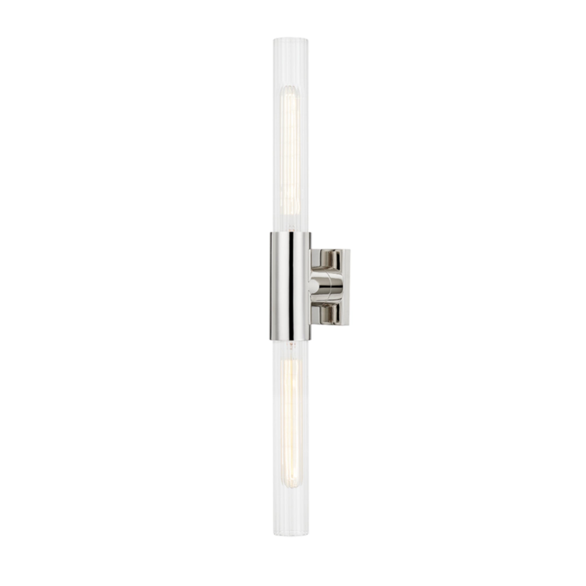 Asher 2-Light Wall Sconce in Polished Nickel 4.25L x 4.25W x 27.5H
