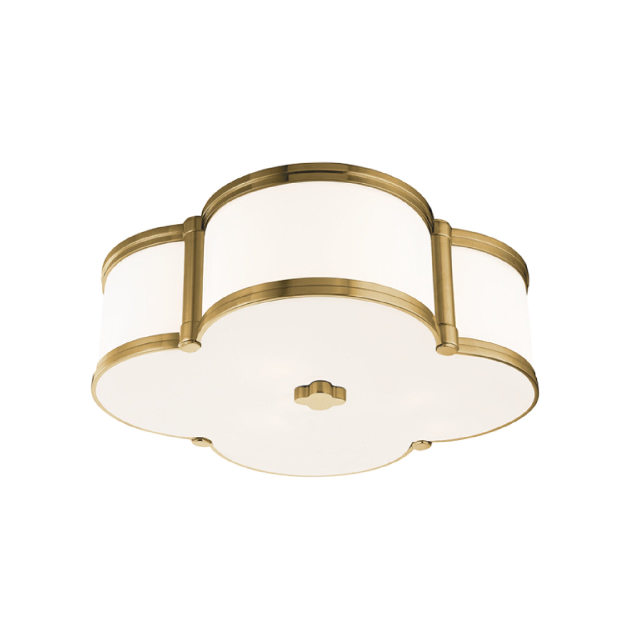 Chandler 3-Light Flush Mount in Aged Brass 16.75L x 16.75W x 5.5H