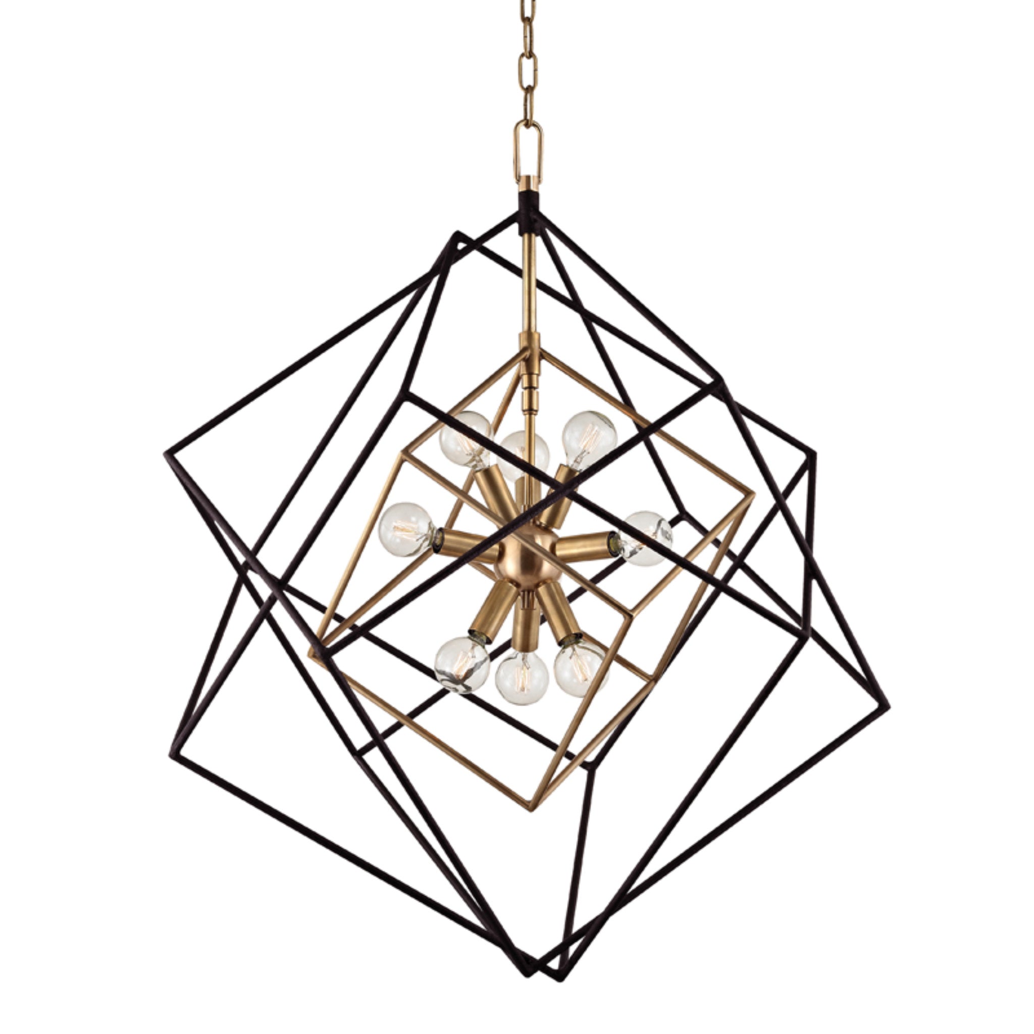 Roundout 9-Light Chandelier in Aged Brass 26L x 26W x 30.5H